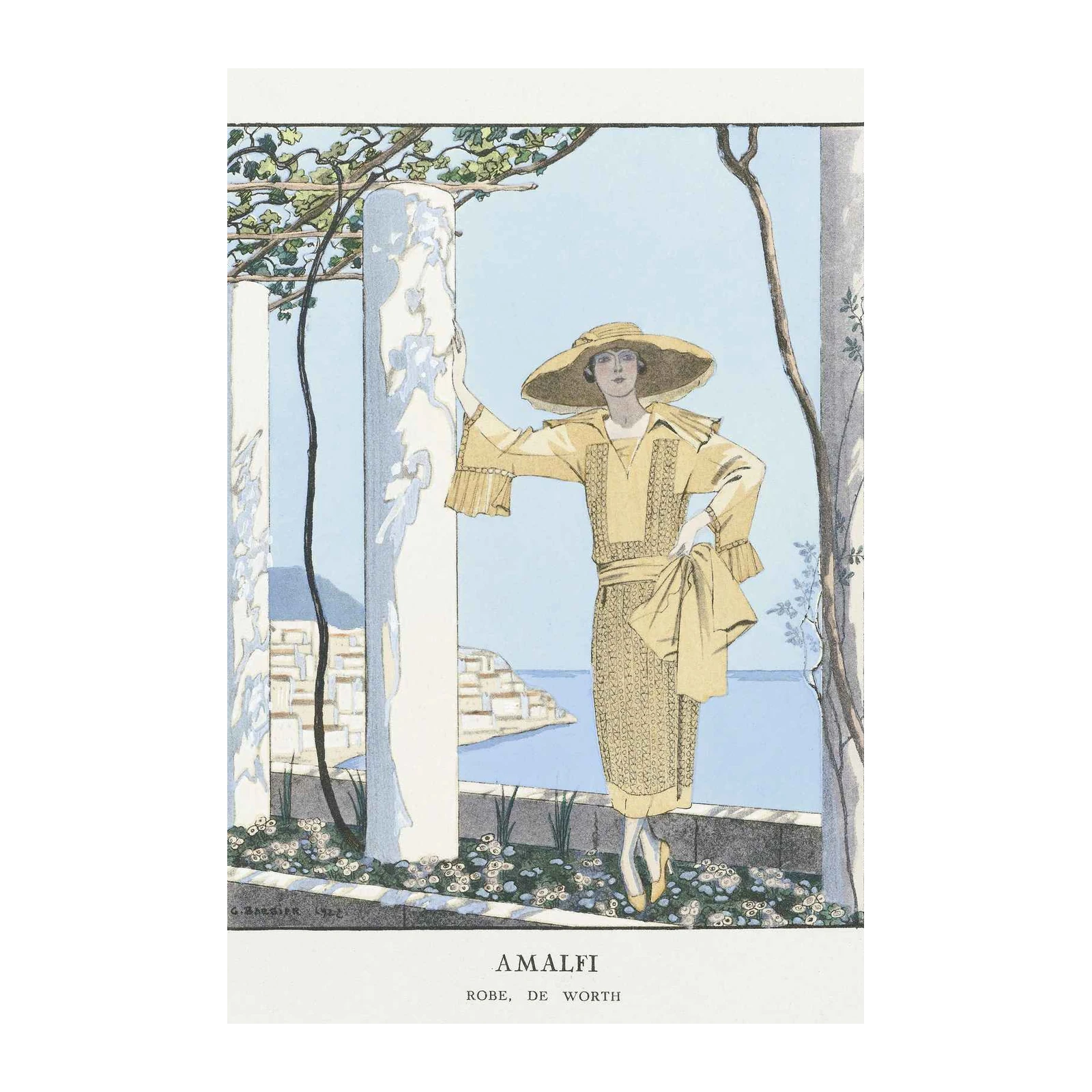 Elegant Yellow Beach Fashion Amalfi Wall Art