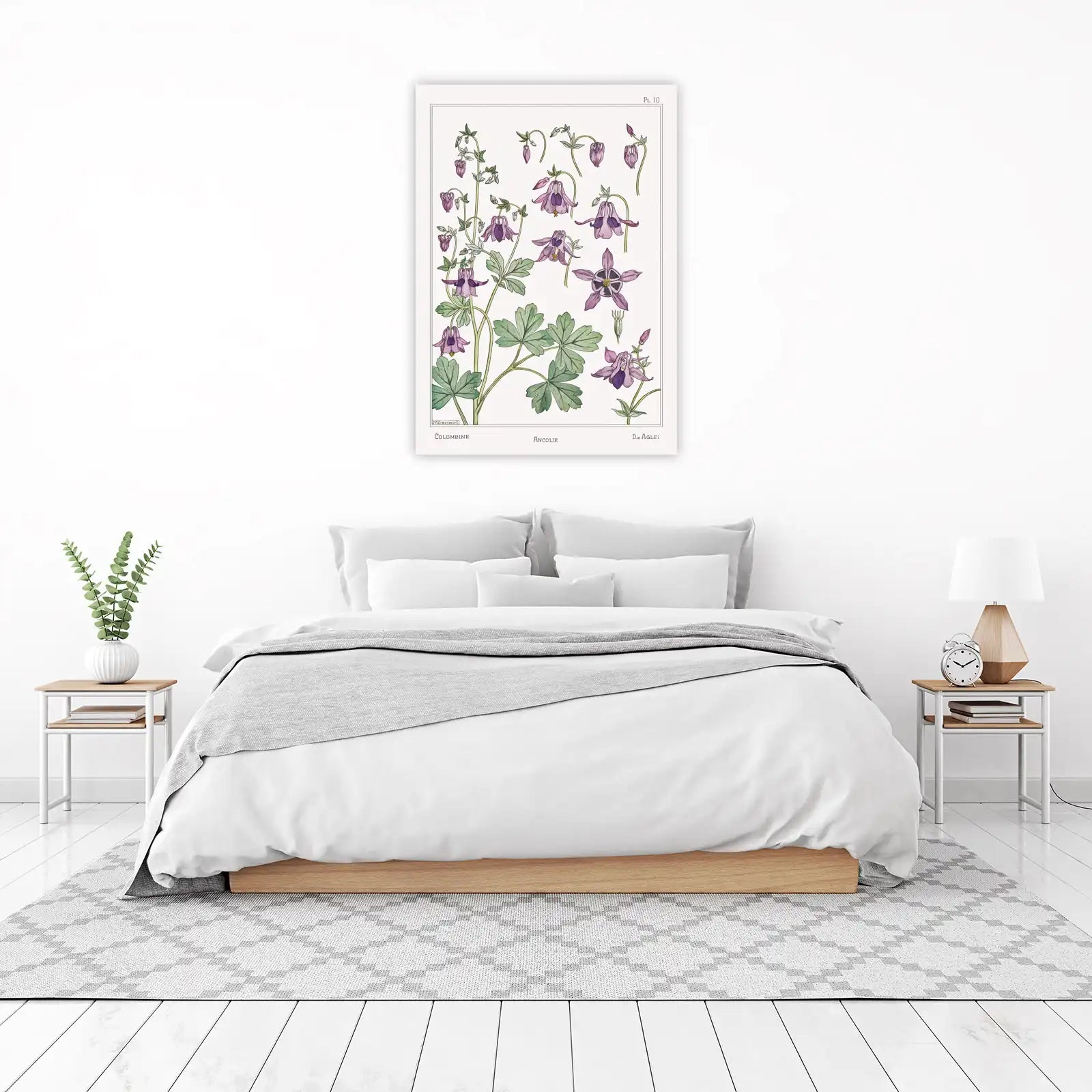 Vintage Botanical Columbine Wall Art Wall Art