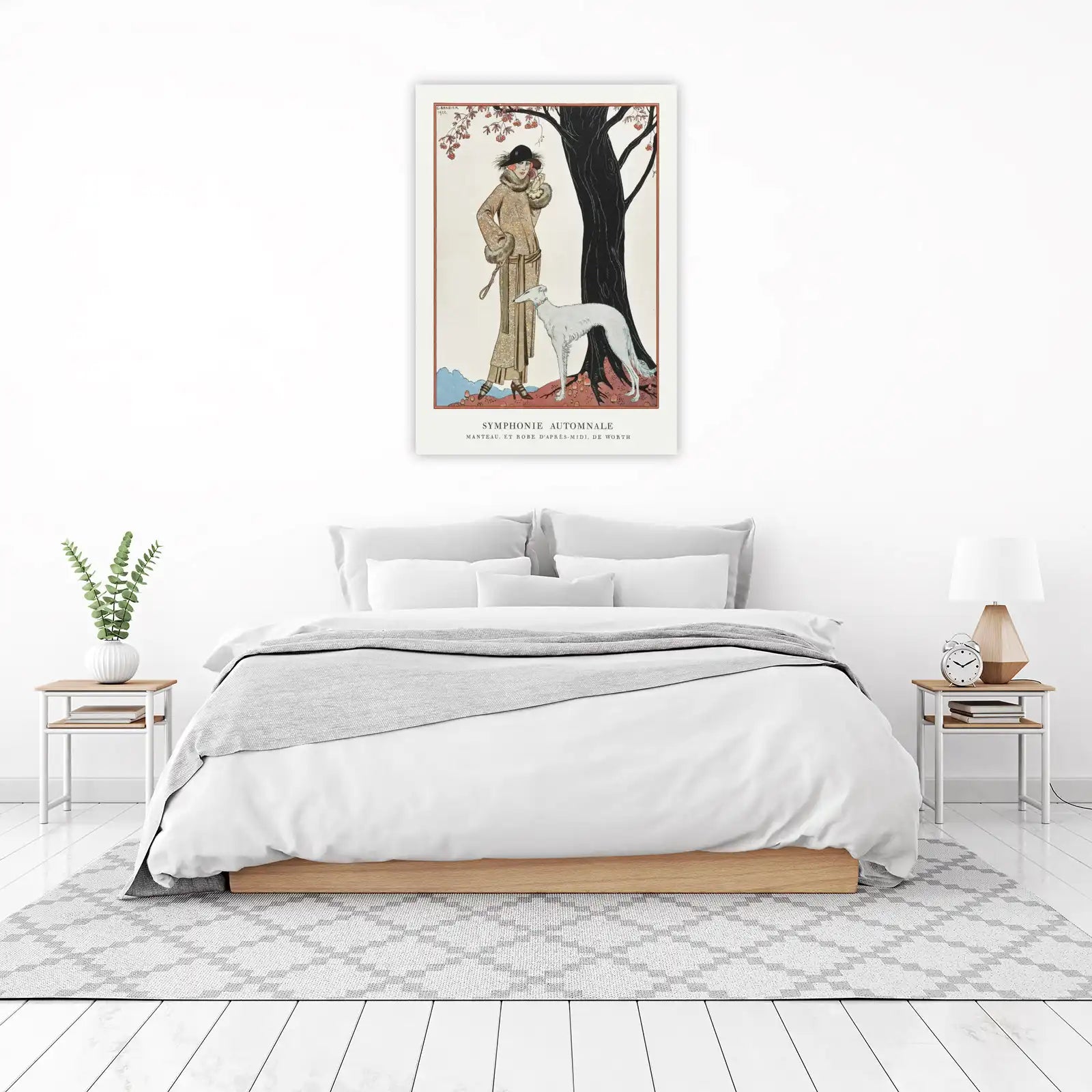 Art Deco Autumn Fashion Dog Wall Art