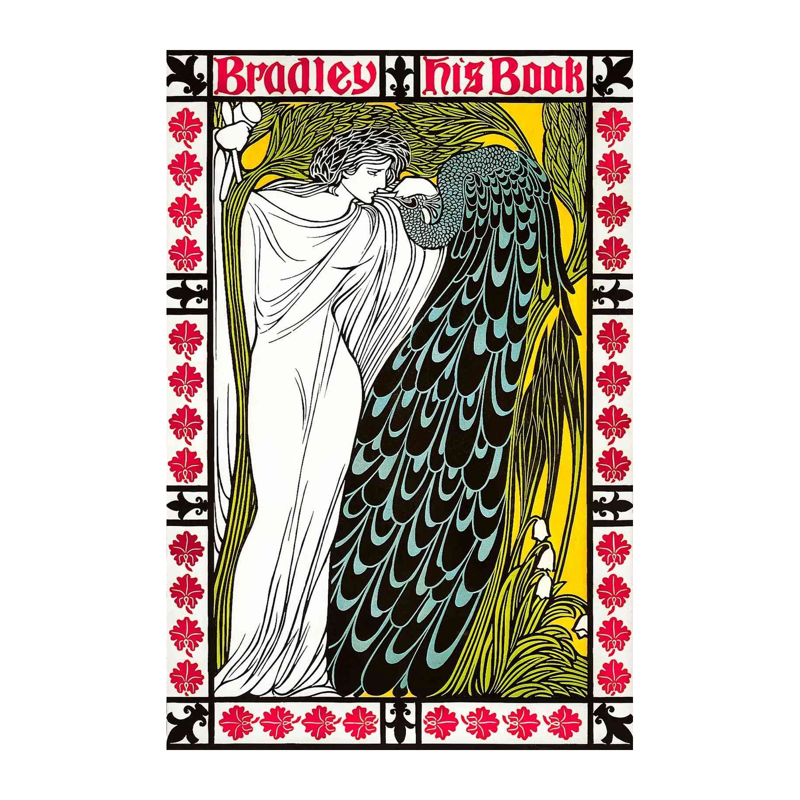 Art Nouveau Peacock Woman Wall Art