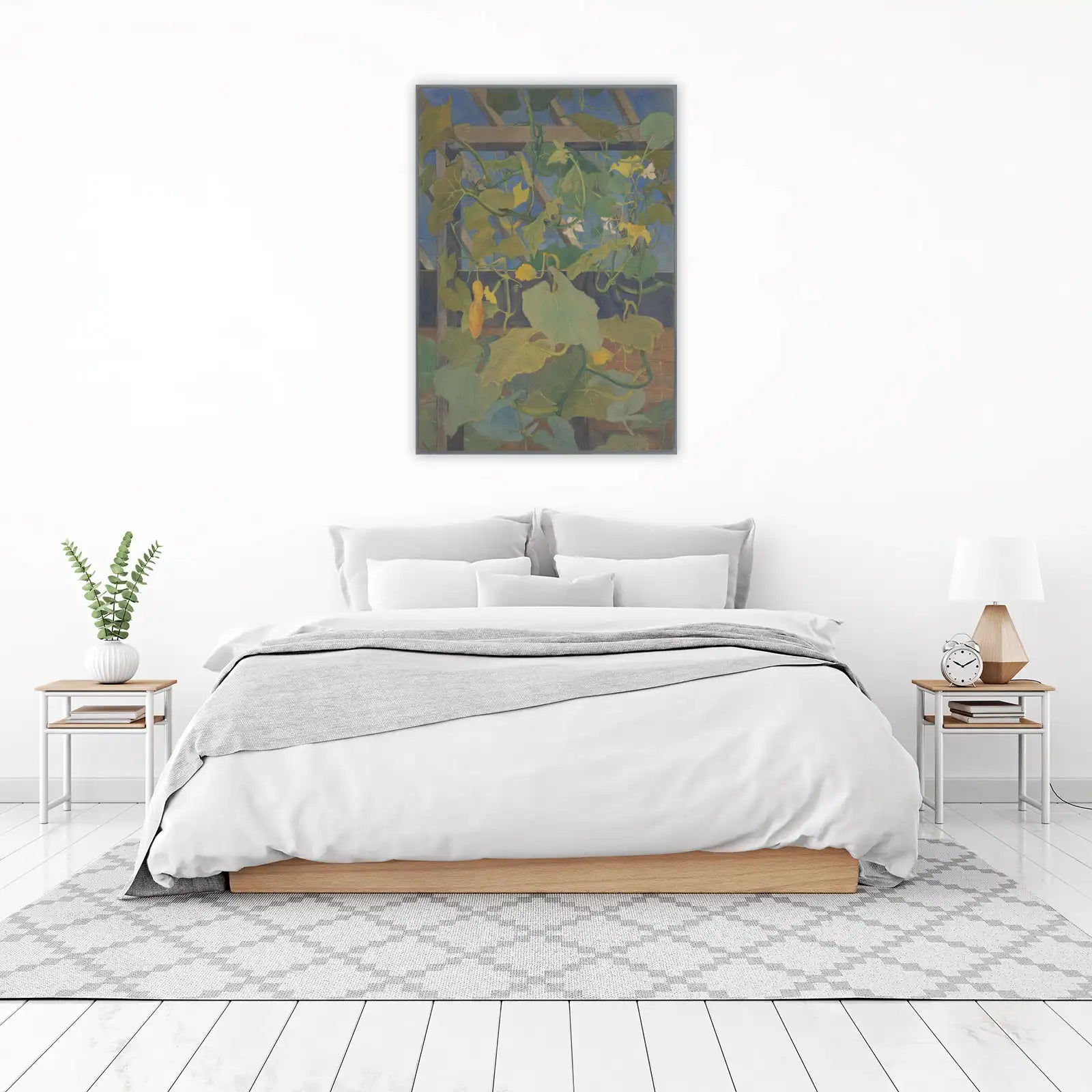 Vibrant Botanical Garden Courgette Wall Art