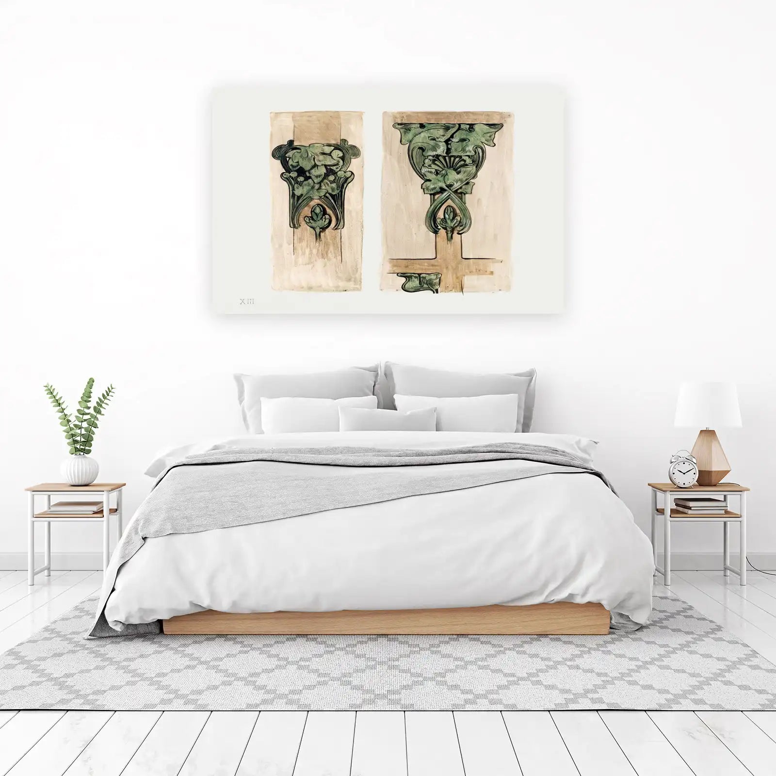 Art Nouveau Botanical Scroll Wall Art