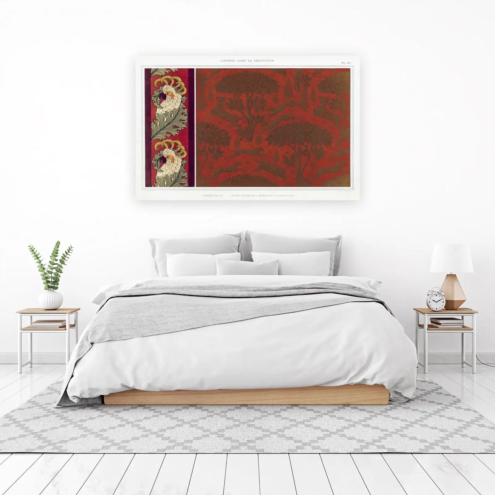 Vintage Animal Forest Scene Wall Art
