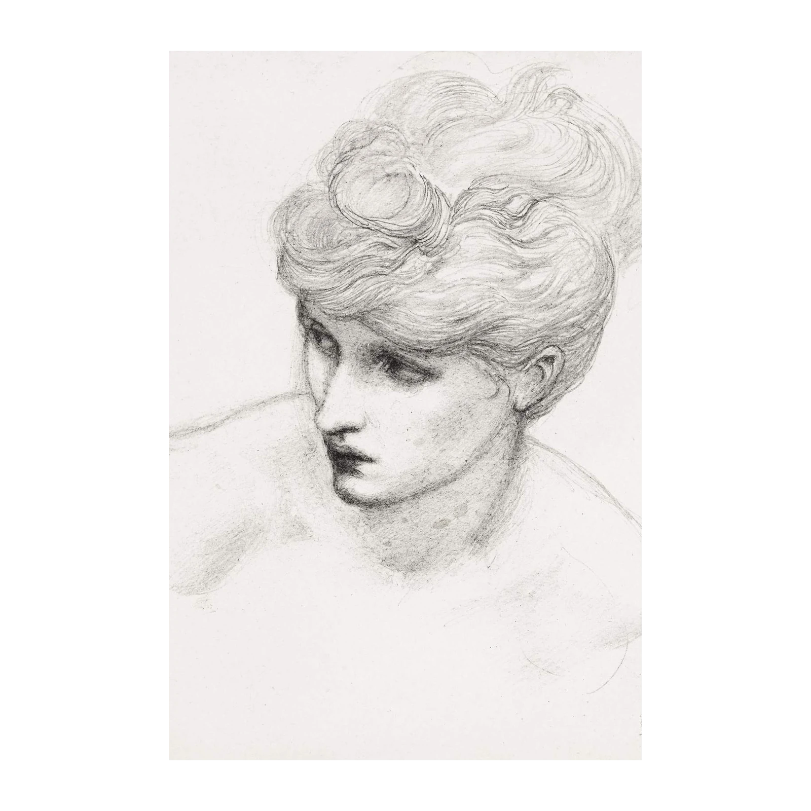 Victorian Elegance Portrait Sketch Wall Art
