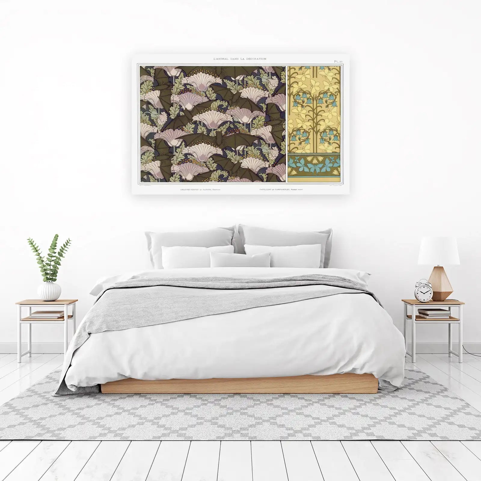 Art Nouveau Bat & Poppy Wall Art