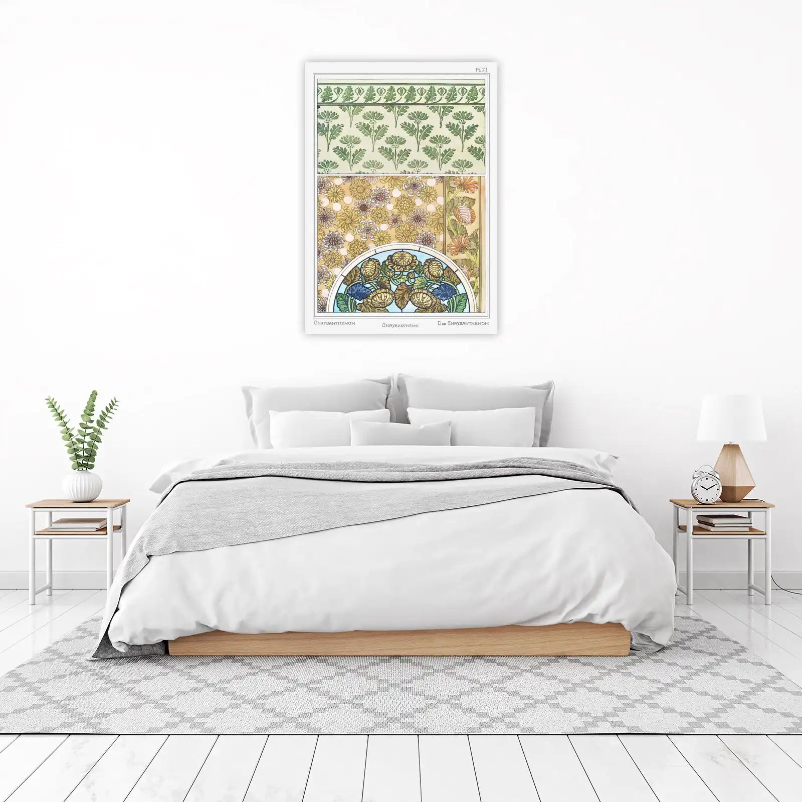 Art Nouveau Chrysanthemum Floral Wall Art