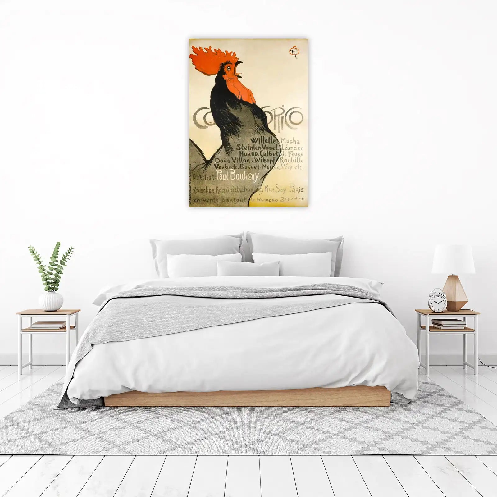 Art Nouveau Rooster Paris Wall Art