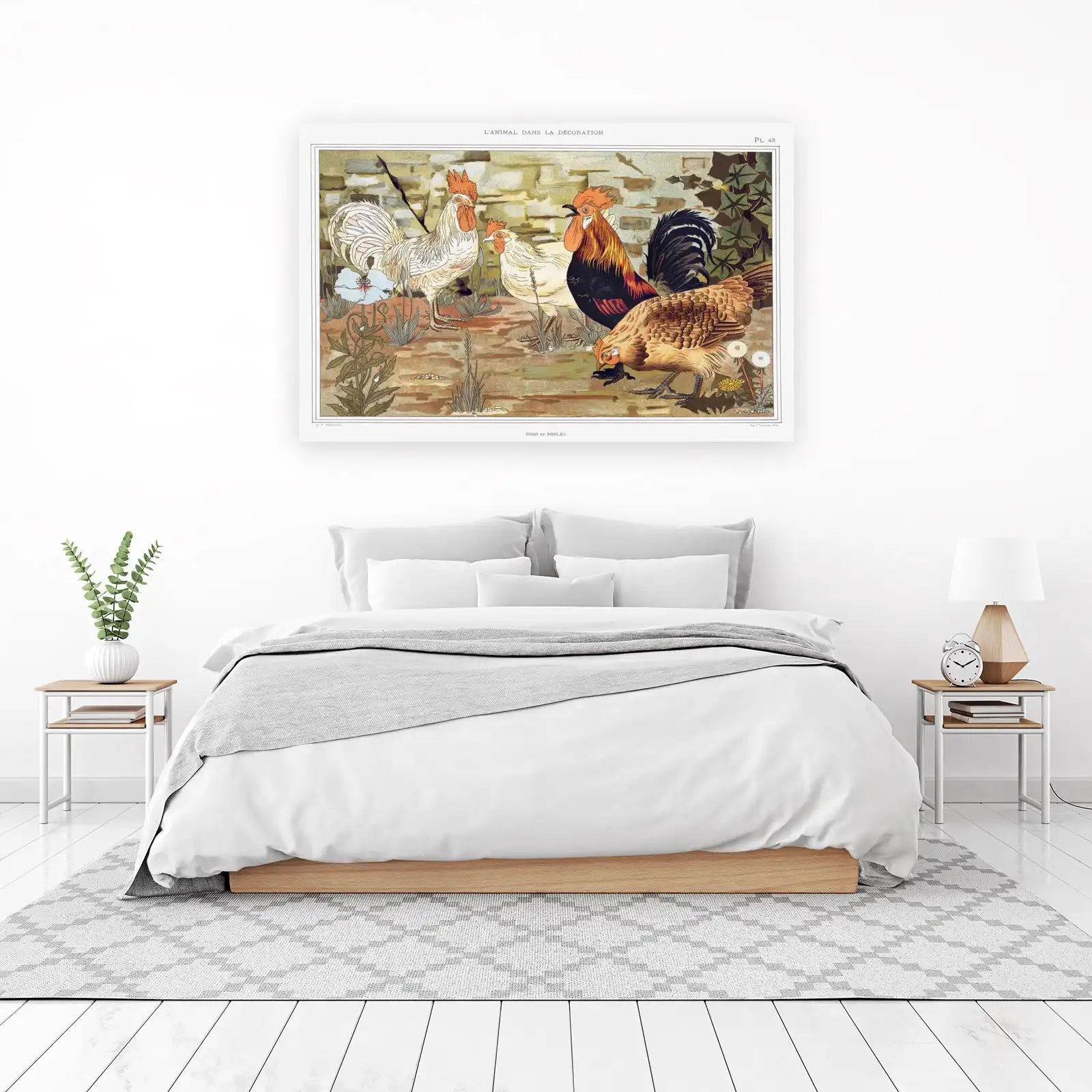 Vintage Rooster & Hen Farmhouse Wall Art