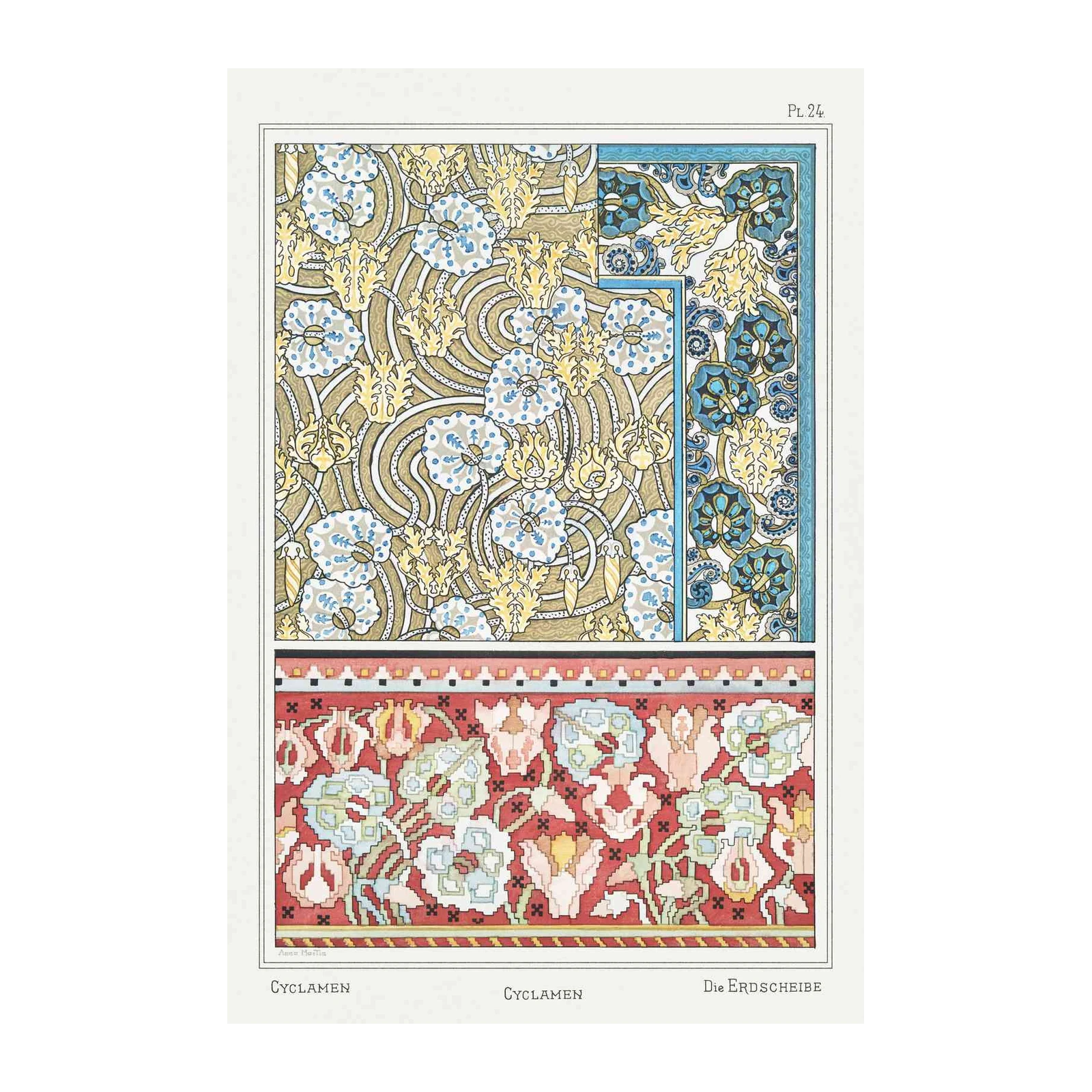 Art Nouveau Floral & Border Wall Art