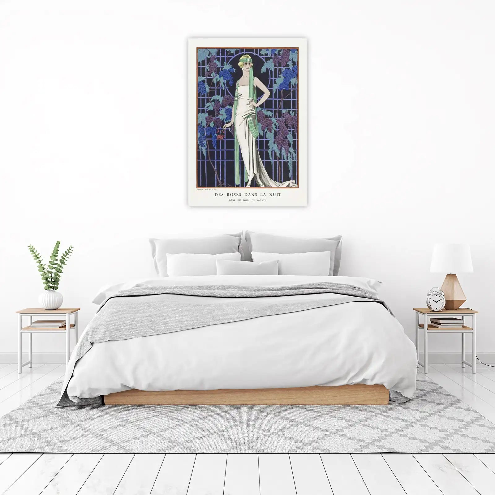 Art Deco Chic 'Des Roses Dans La Nuit' Wall Art