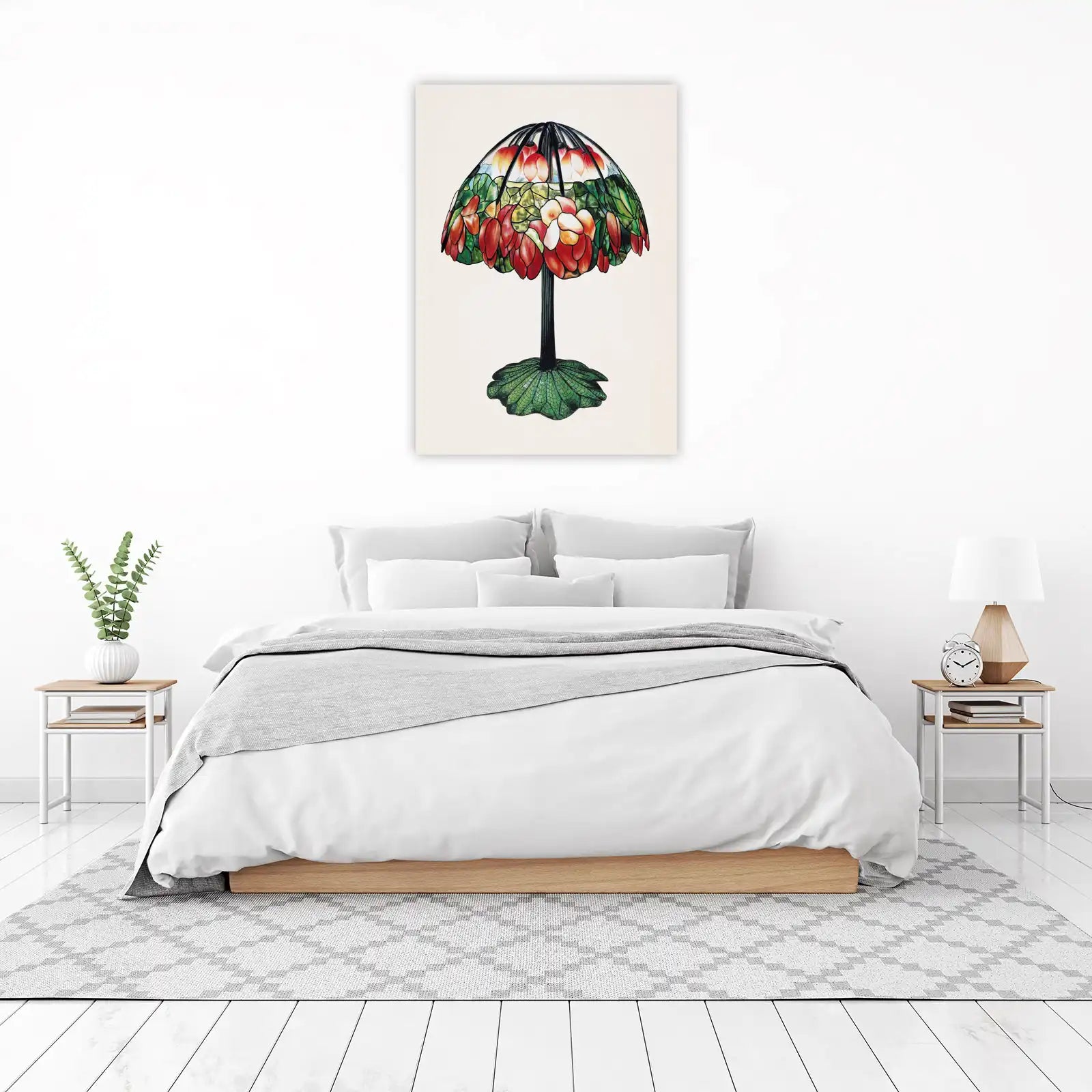 Stunning Red Tulip Tiffany Style Wall Art
