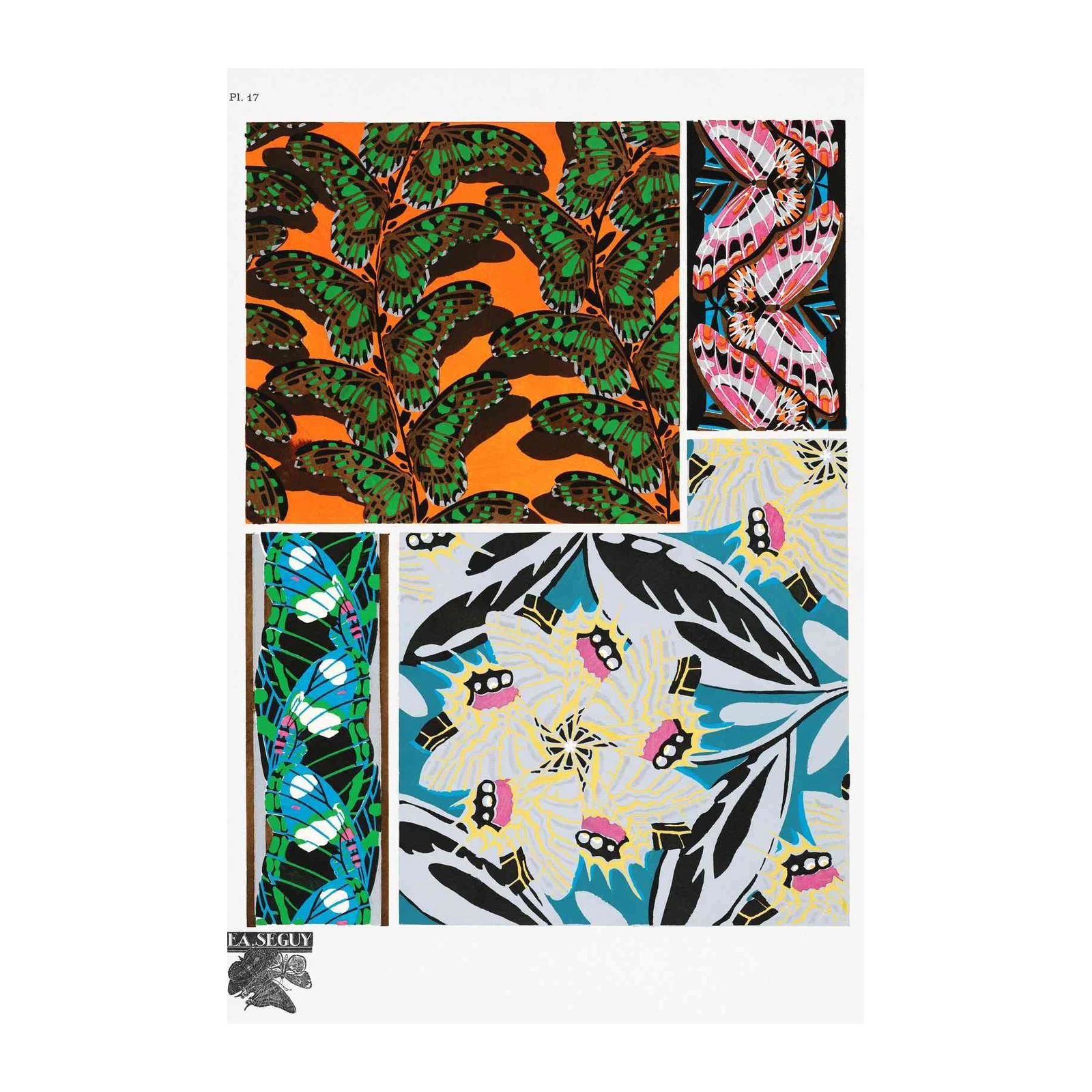 Vibrant Butterfly & Floral Pattern Wall Art