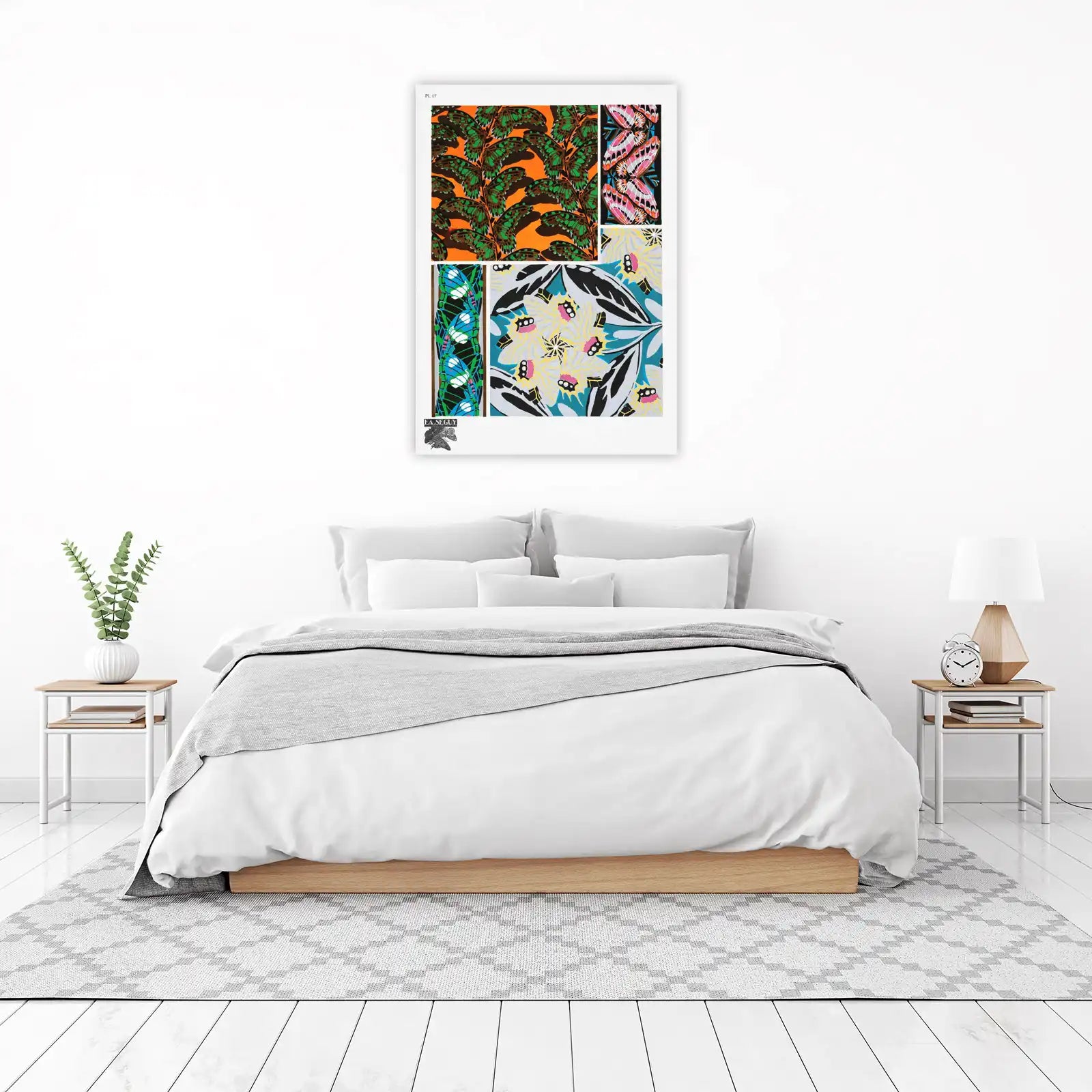 Vibrant Butterfly & Floral Pattern Wall Art
