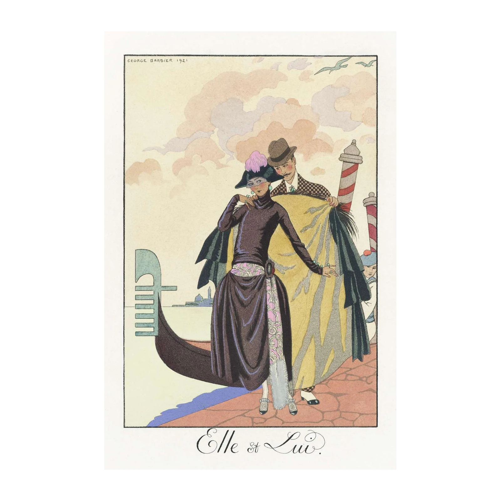 Vintage Venetian Elegance Elle Lui Wall Art