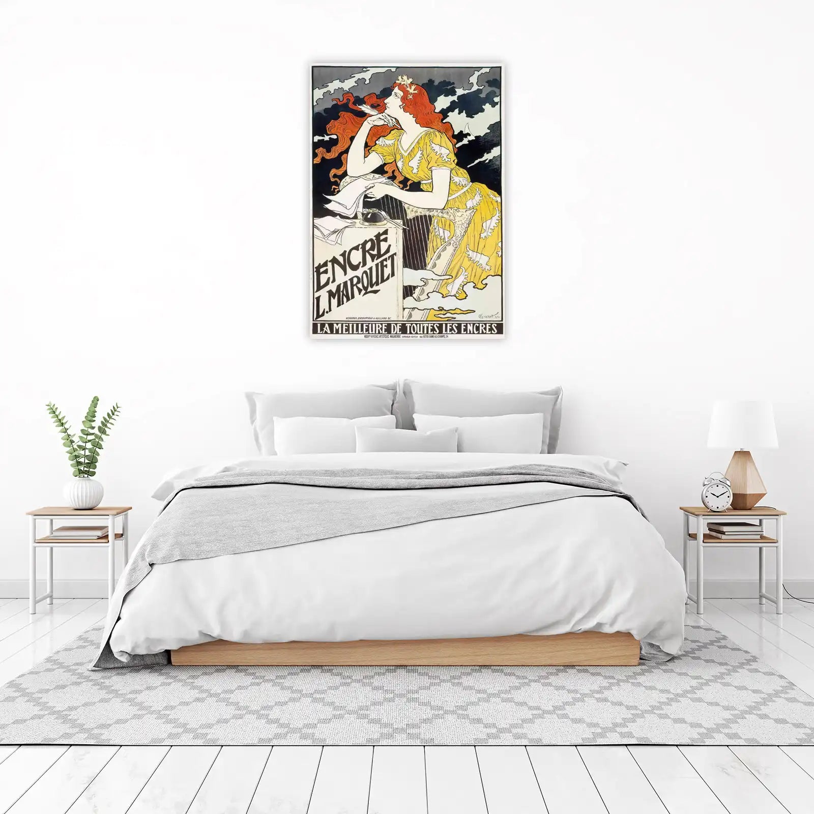 Art Nouveau Muse Yellow Dress Wall Art