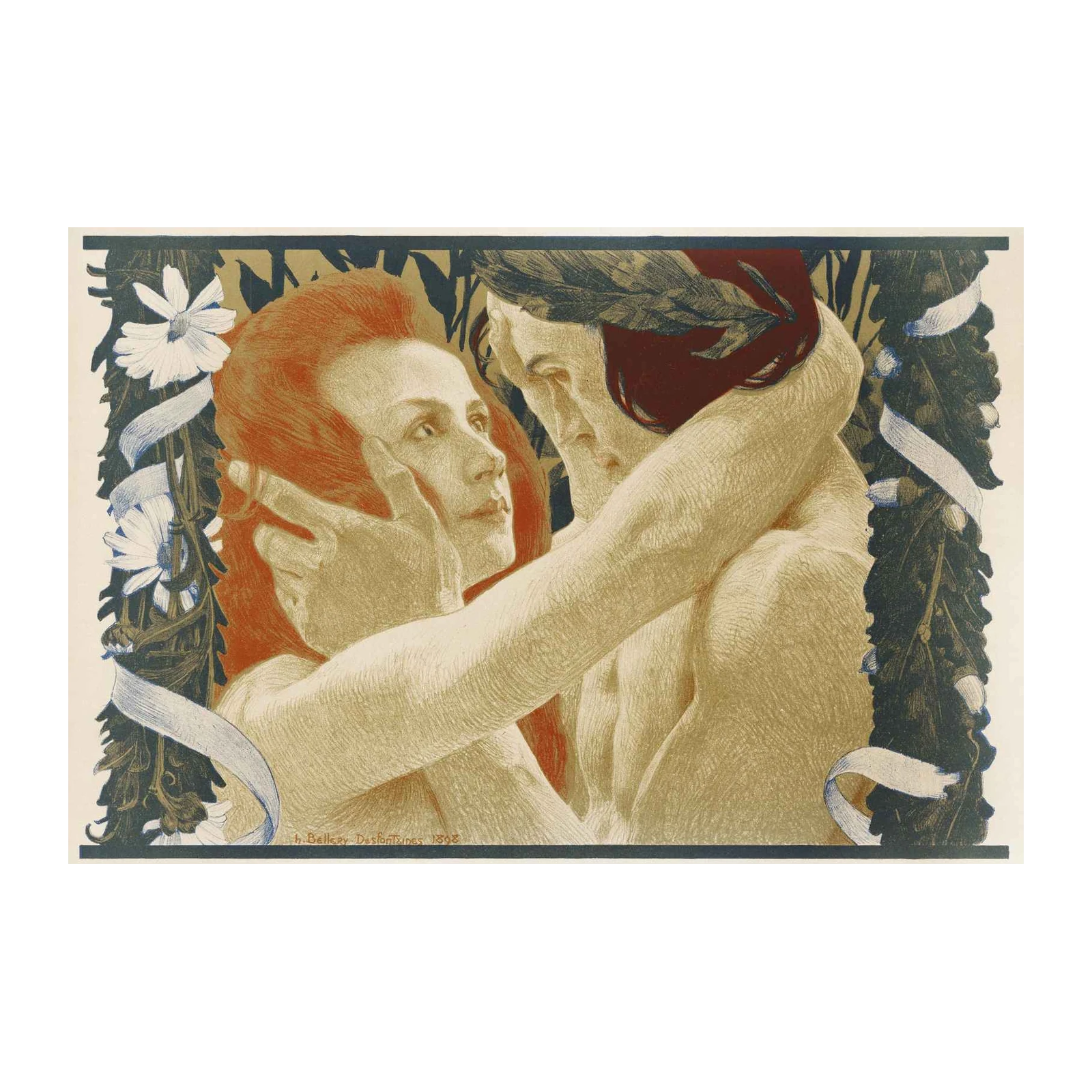 Art Nouveau Embrace Wall Art