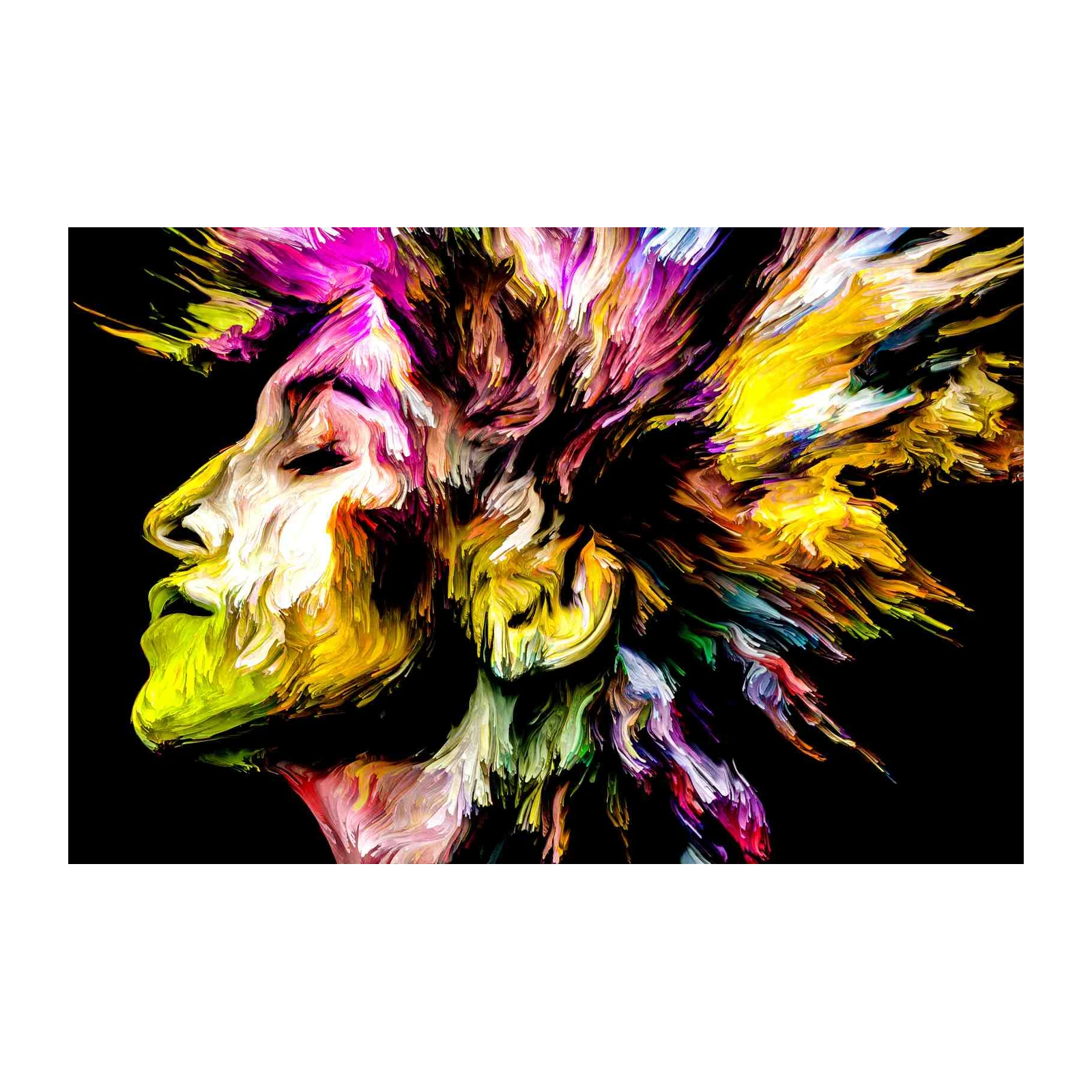 Vibrant Abstract Face Wall Art Wall Art