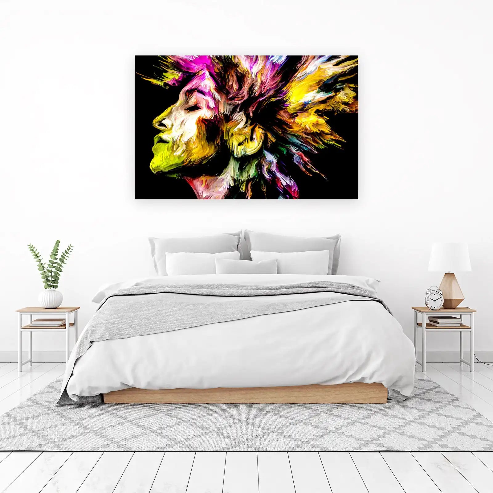 Vibrant Abstract Face Wall Art Wall Art