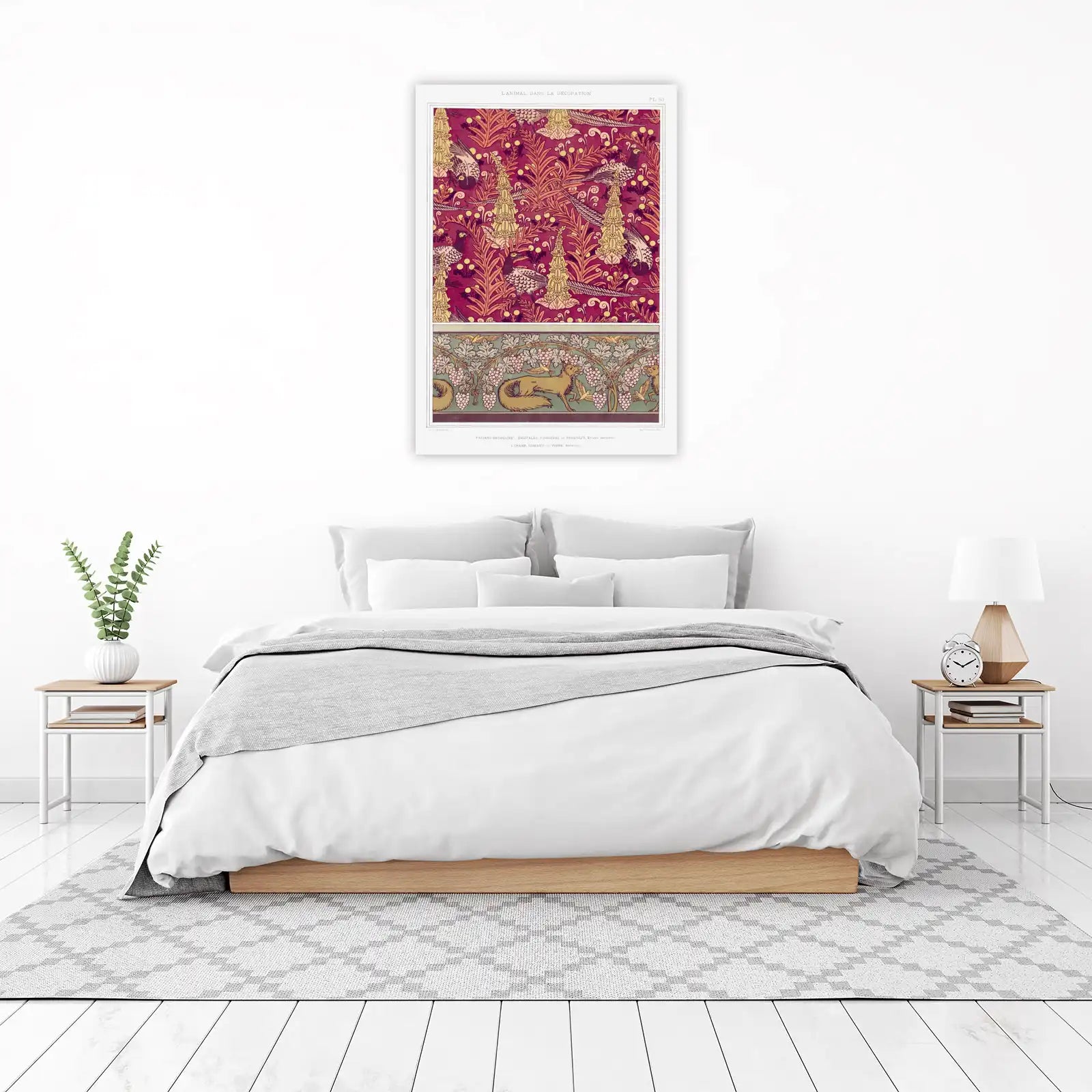 Art Nouveau Fox & Birds Wall Art