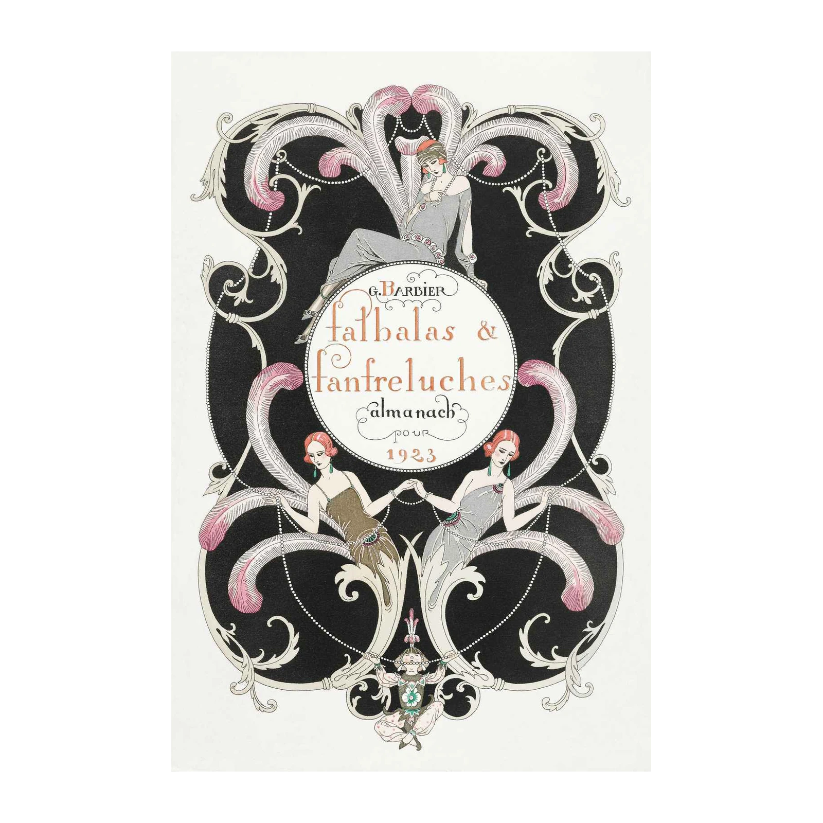 Art Deco Flapper Girls Feathered Elegance Wall Art