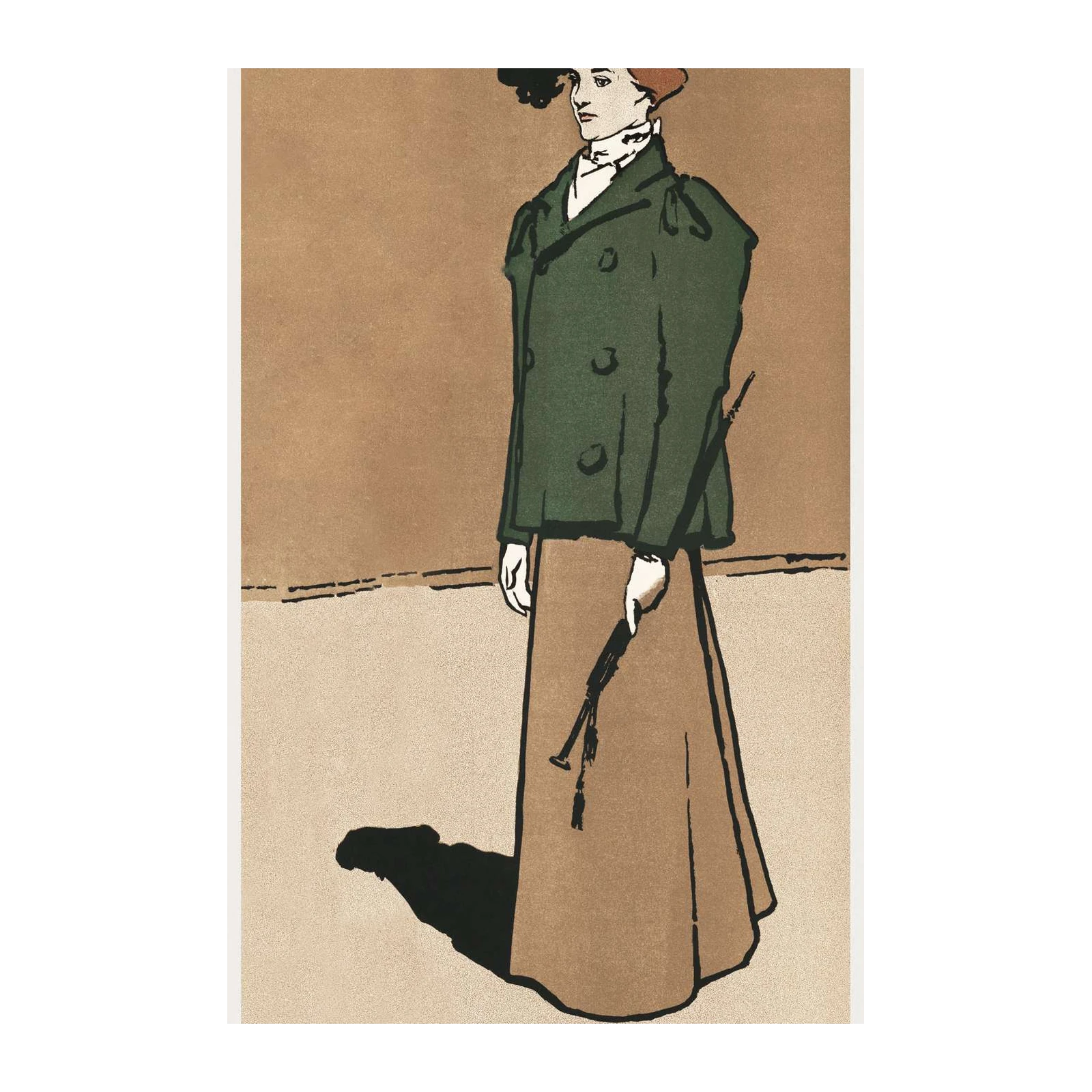 Vintage Lady with Cane Wall Art
