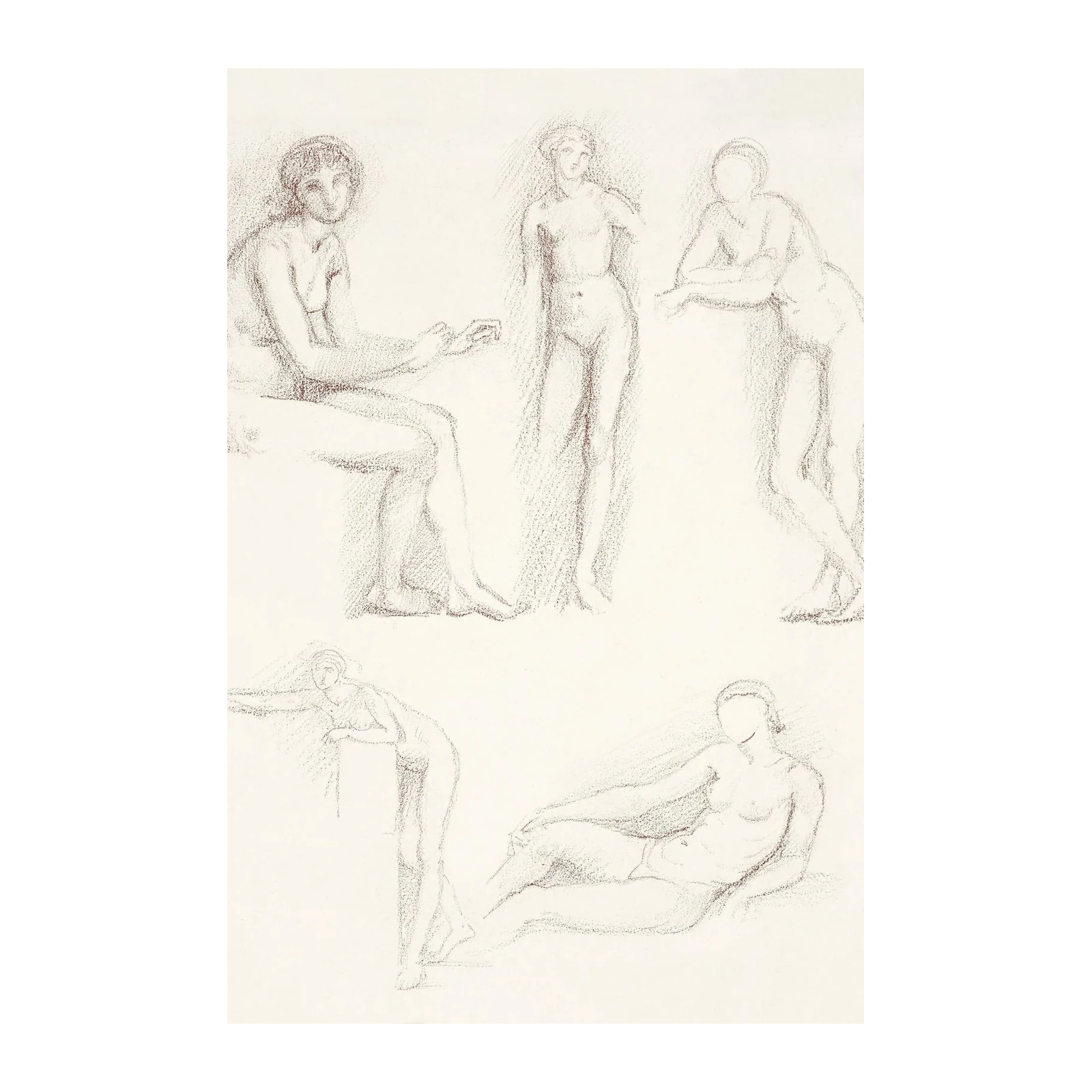 Classical Figure Study Pencil Sketch Wall Art