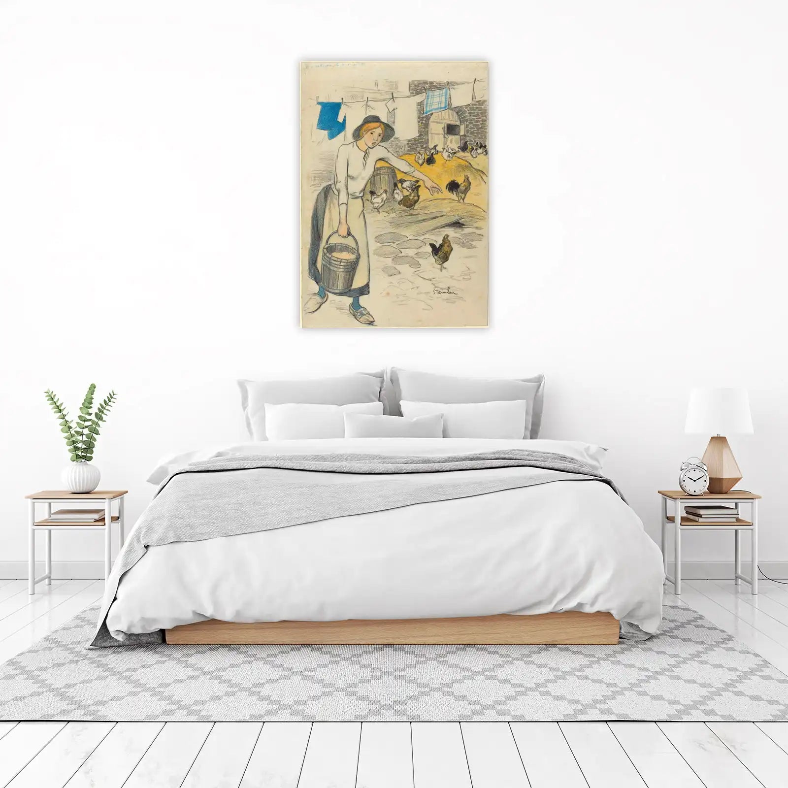 Vintage French Hen Keeper Art Wall Art