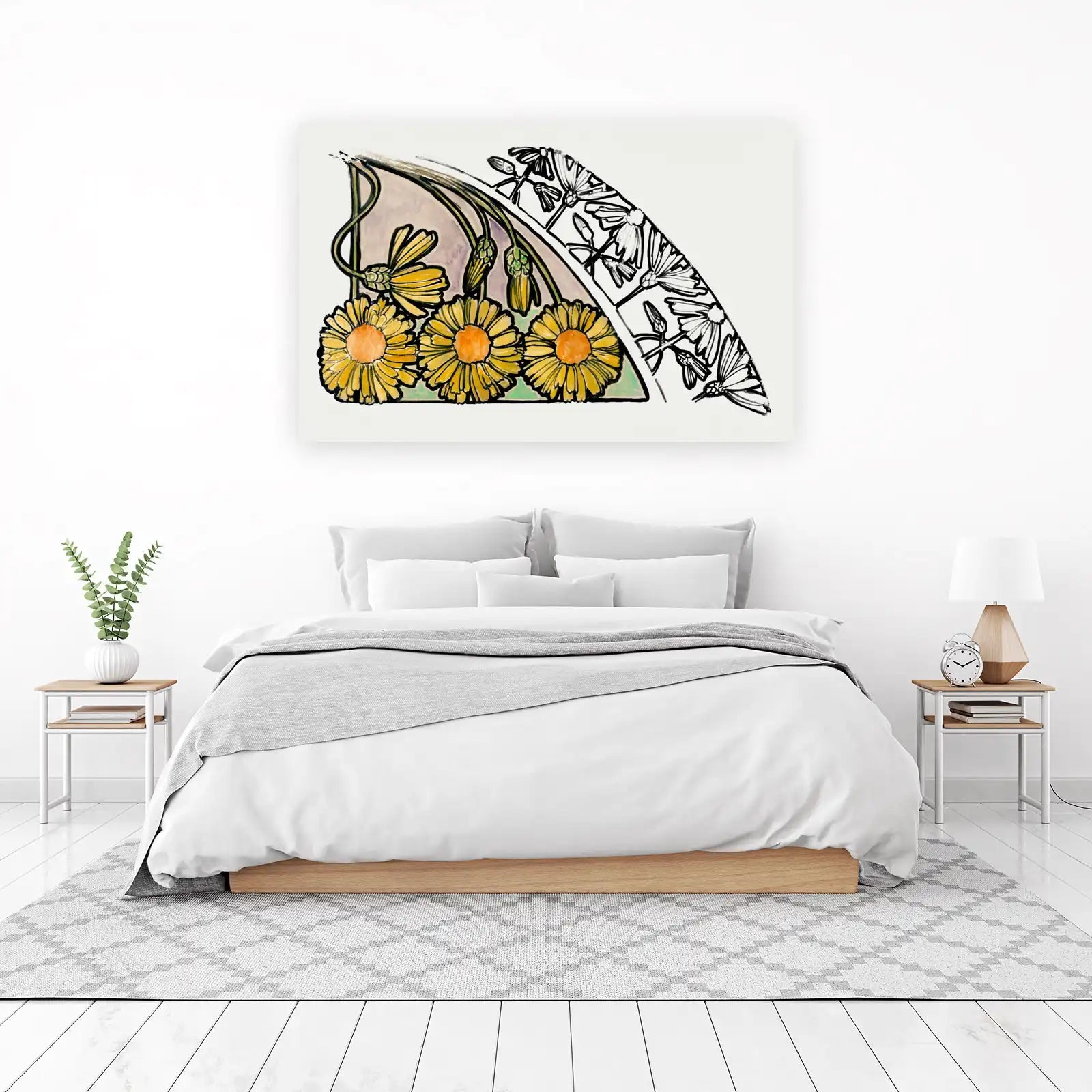 Vibrant Yellow Daisy Floral Art Wall Art