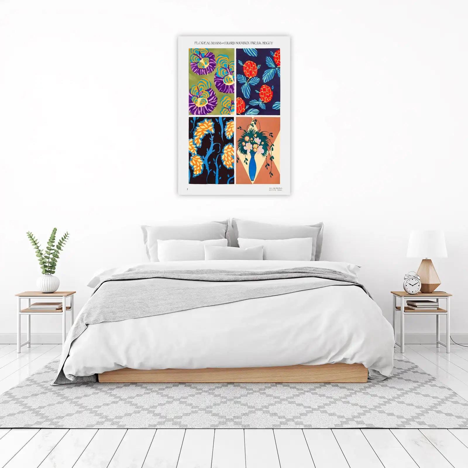 Art Deco Floral Prints - Set of 4 Wall Art