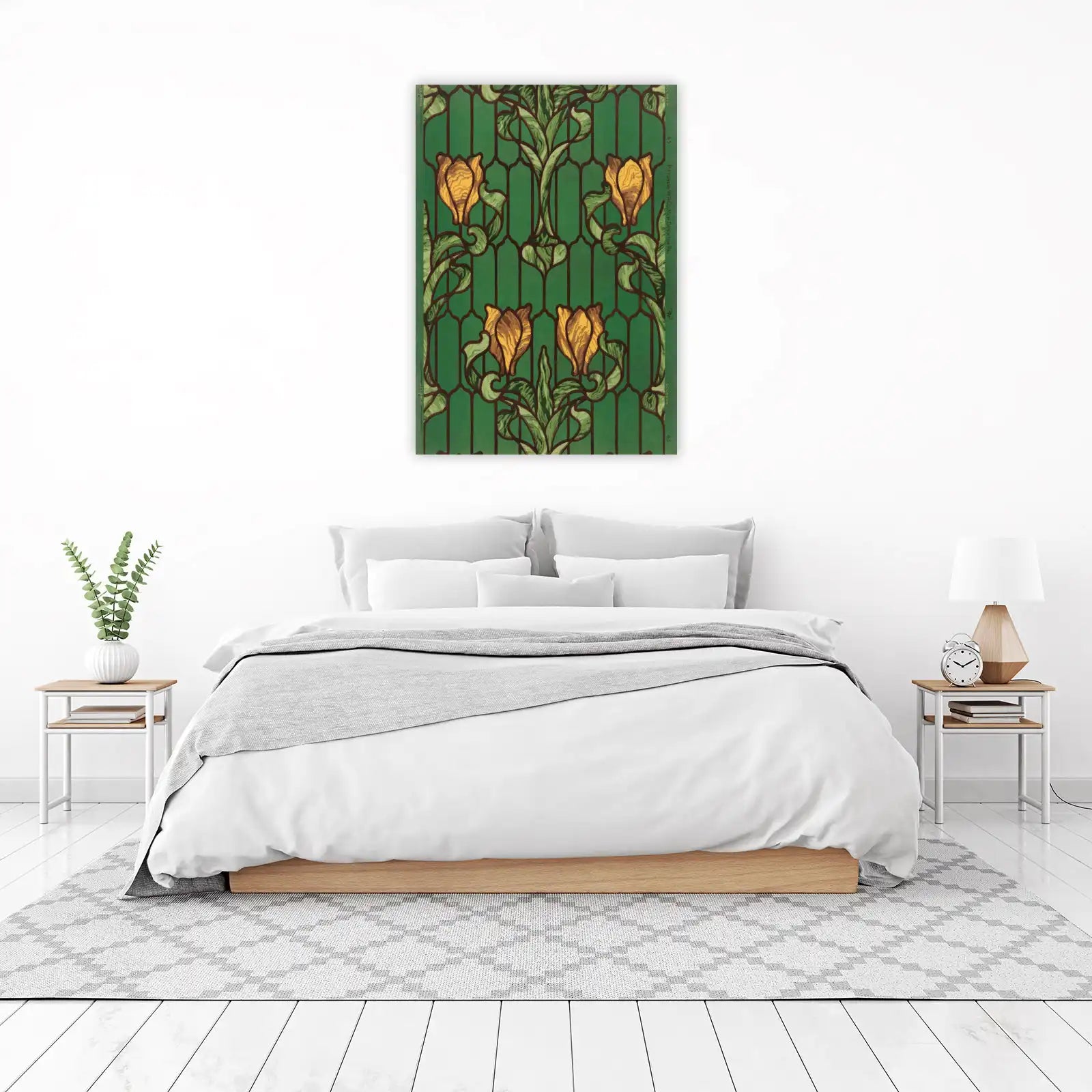 Art Nouveau Floral Yellow Tulip Wall Art