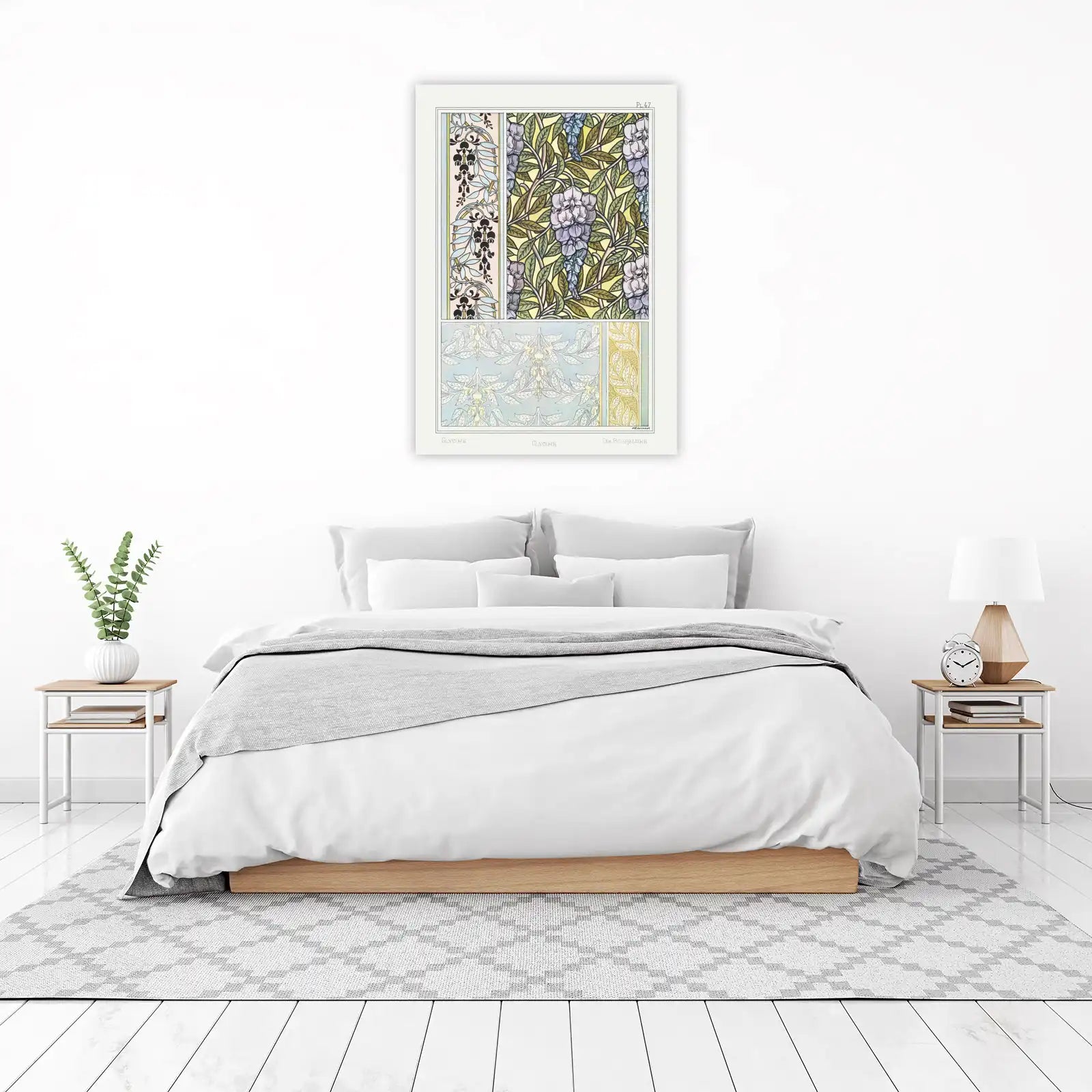 Art Nouveau Wisteria Floral Wall Art