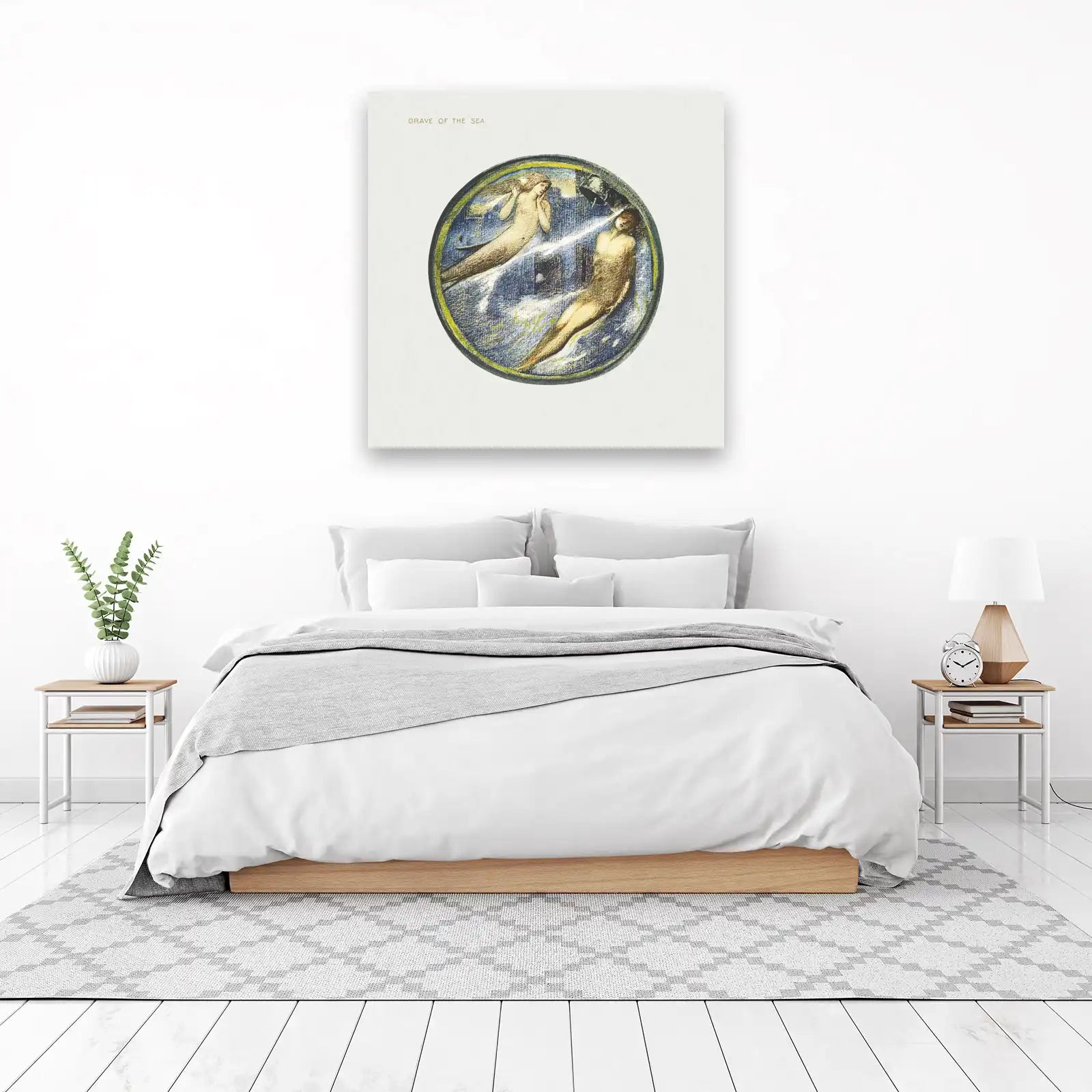 Mystic Mermaids Embrace in Depths Wall Art
