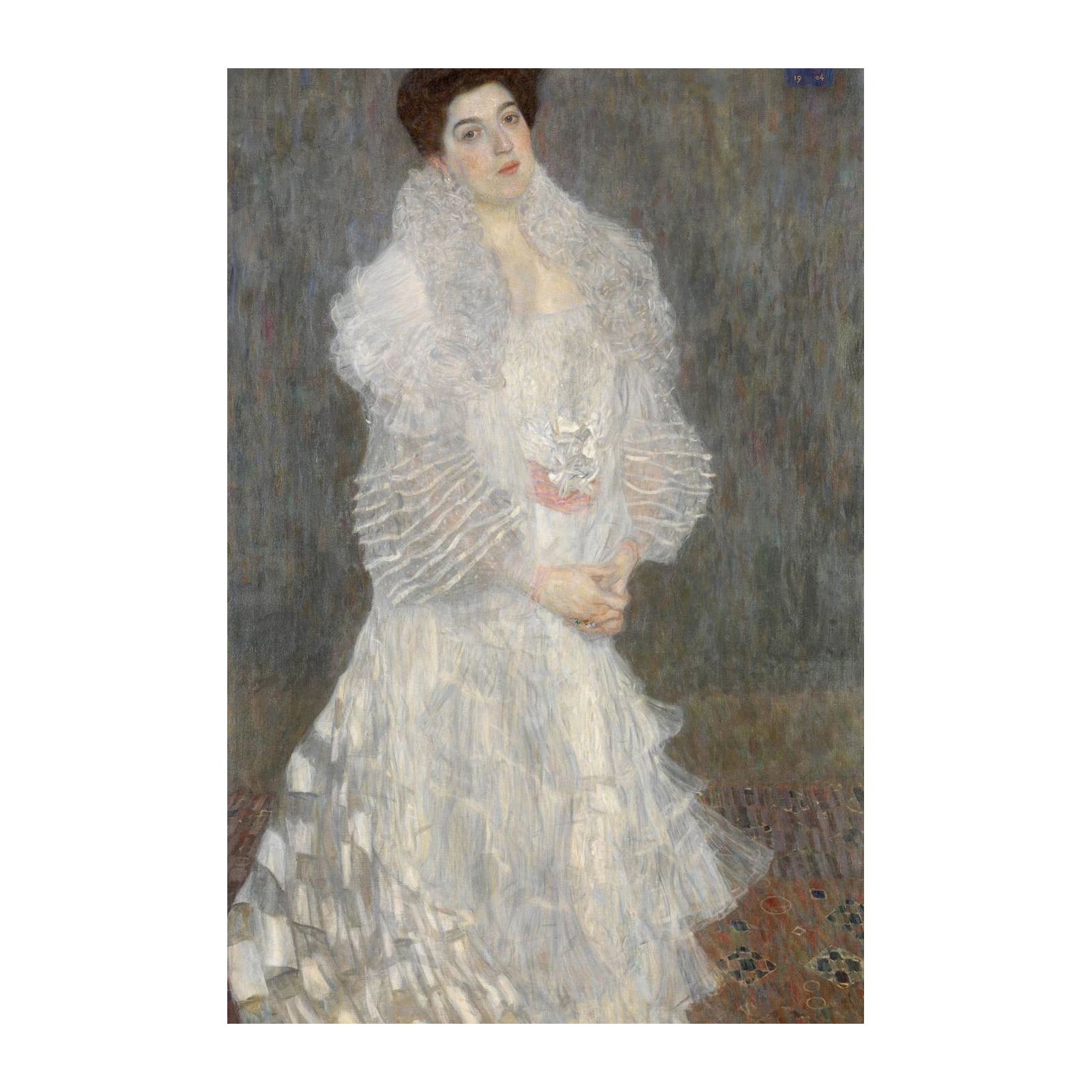 Gustav Klimt Portrait Woman White Dress Wall Art
