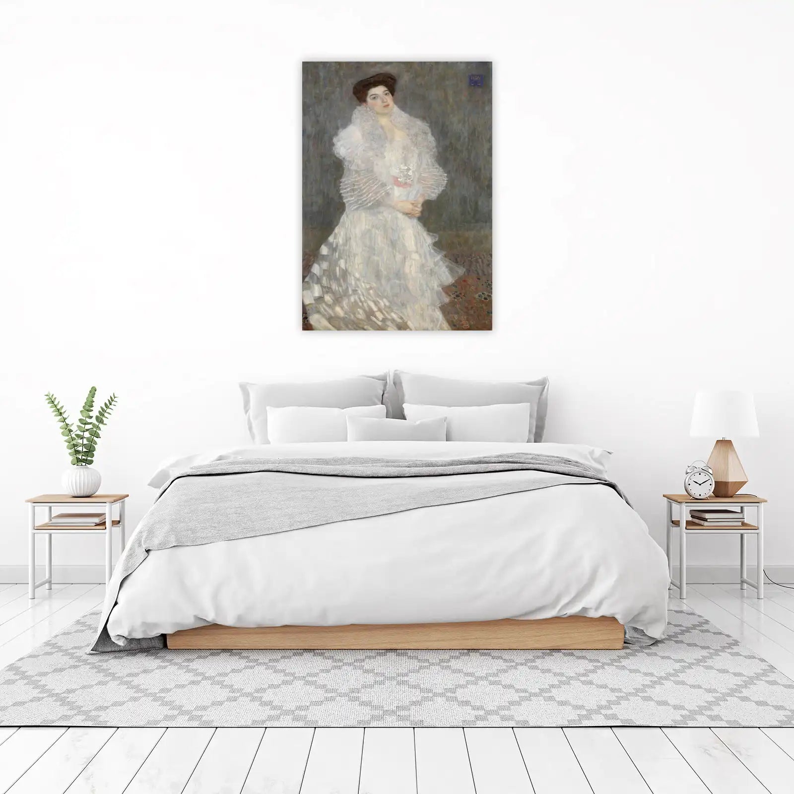 Gustav Klimt Portrait Woman White Dress Wall Art