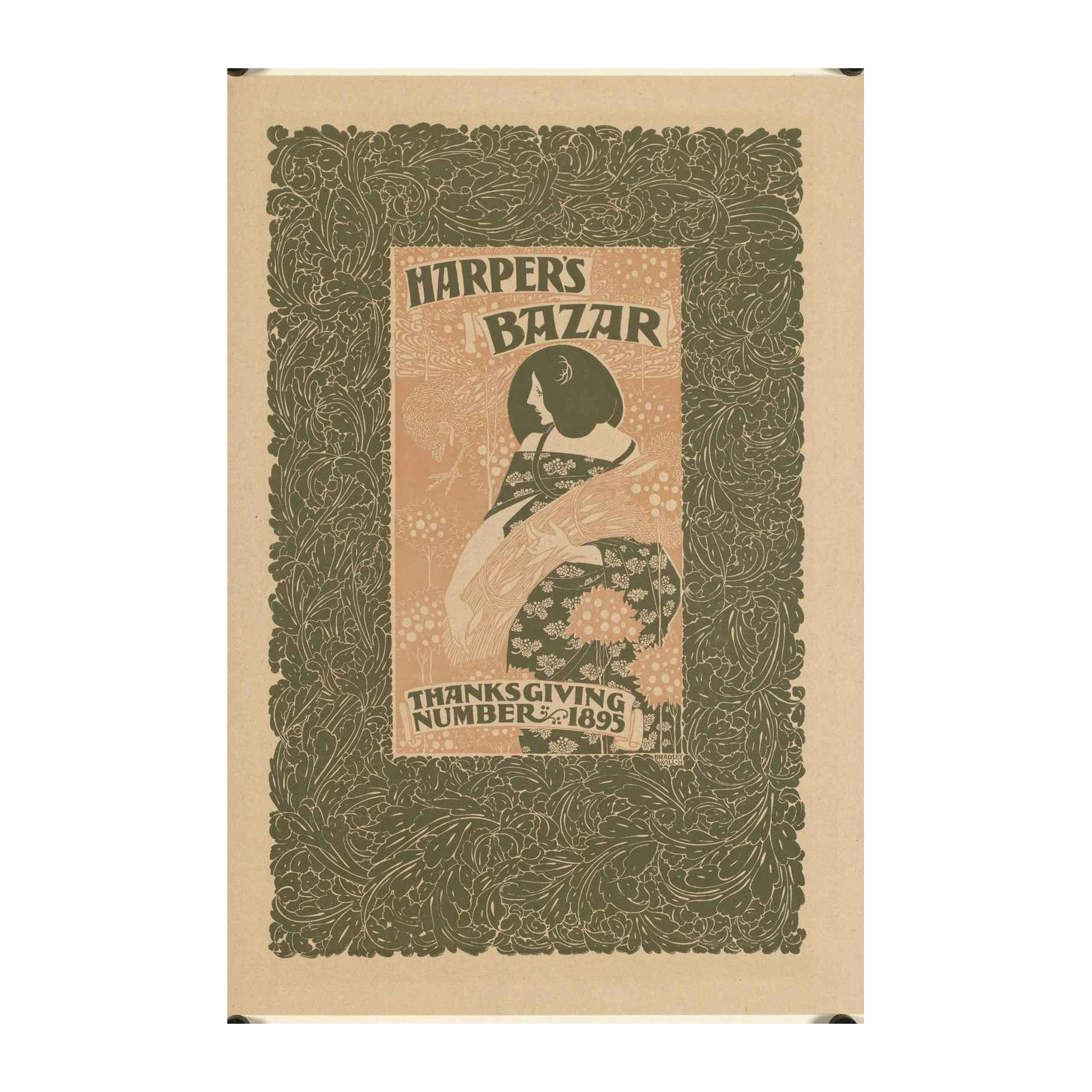 Vintage Harper's Bazaar Thanksgiving Art Wall Art
