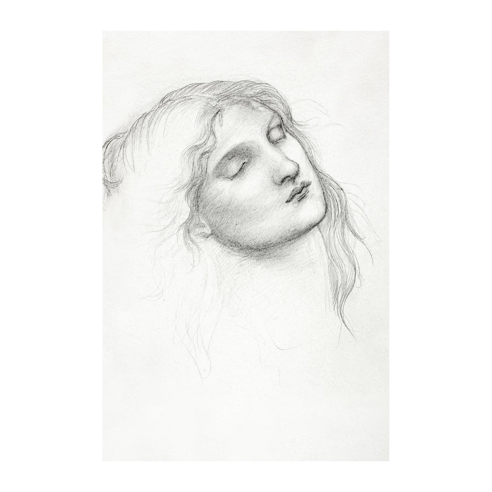 Serene Portrait Graphite Art Wall Art