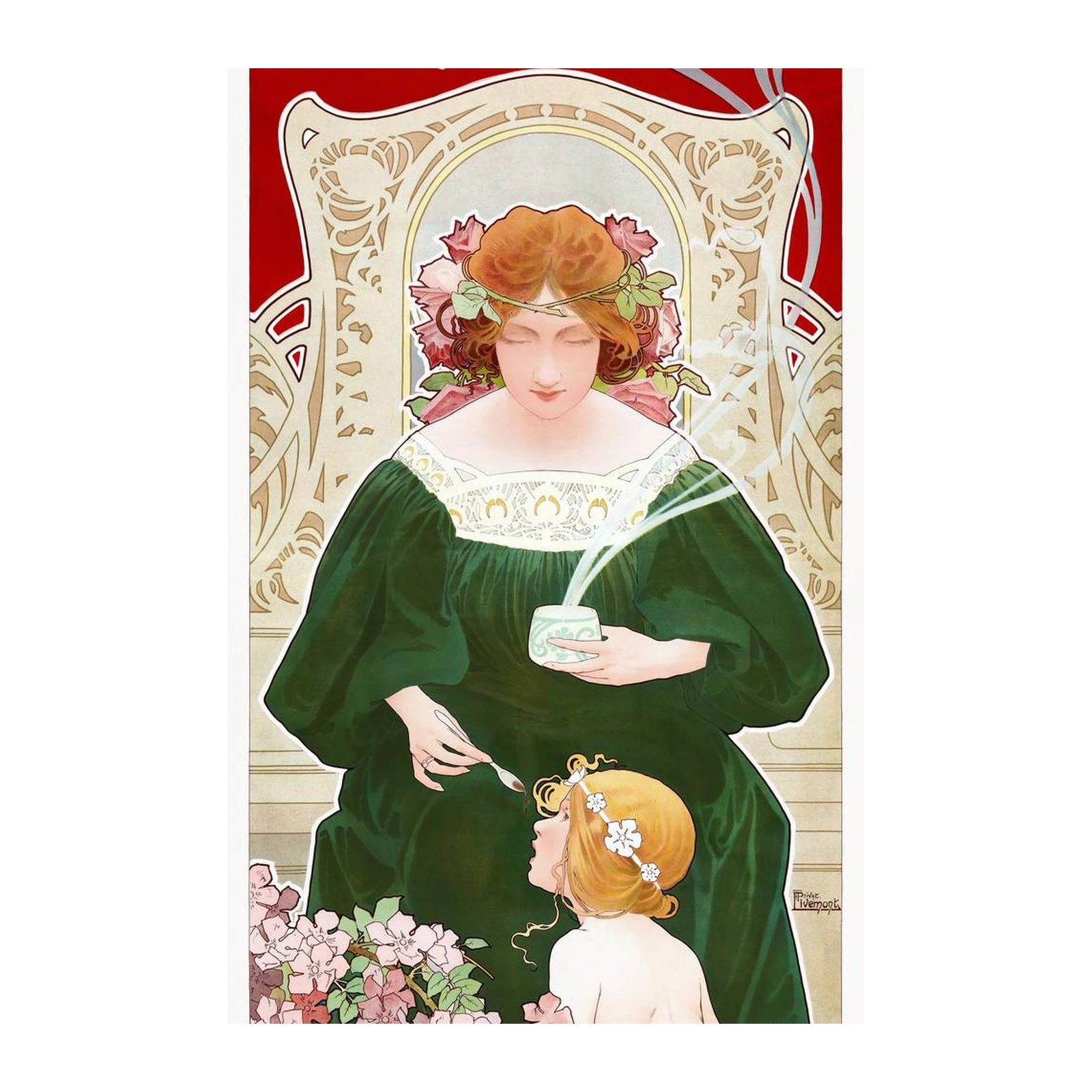 Art Nouveau Cocoa Woman Vintage Poster Wall Art