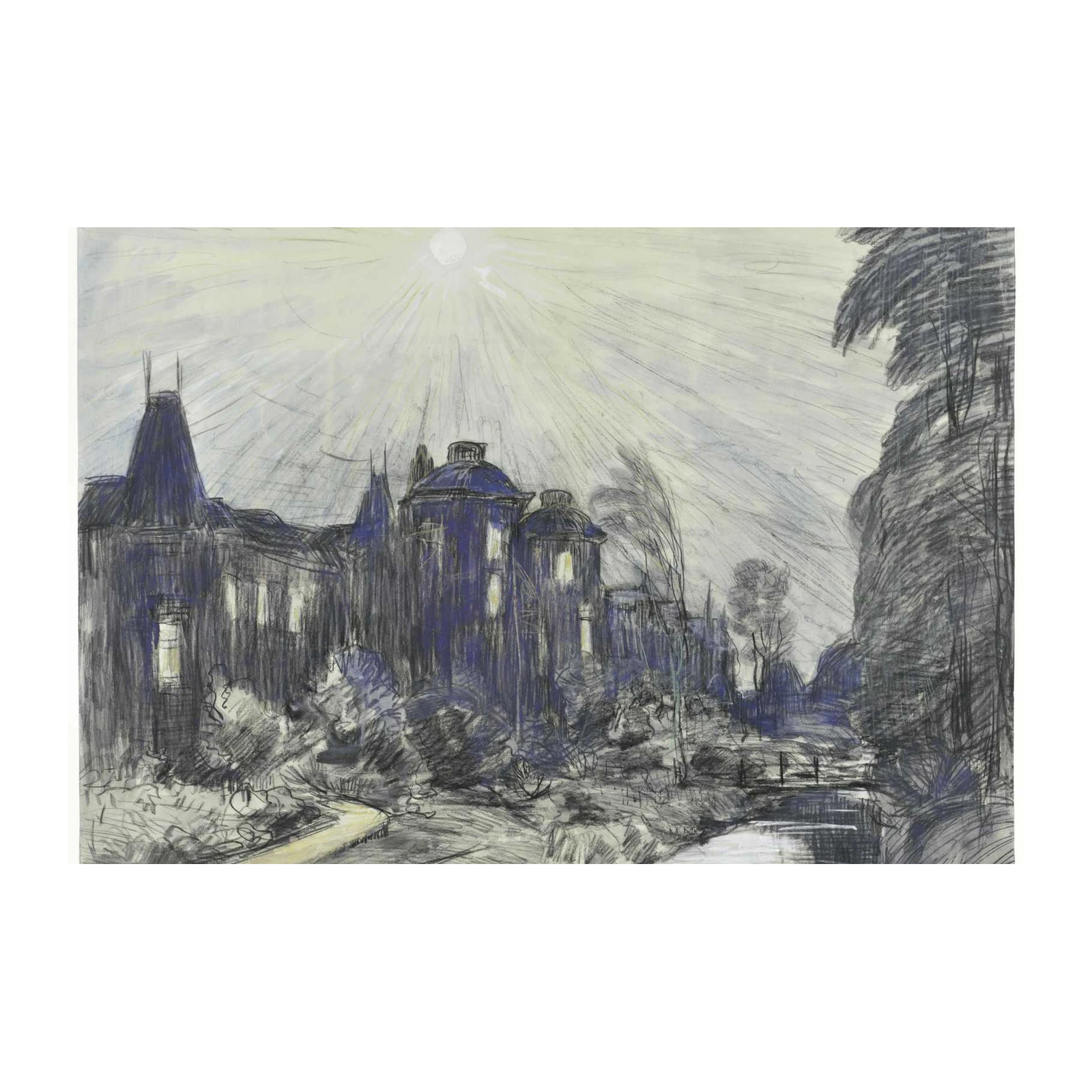 Mysterious Mansion Sketch Wall Art