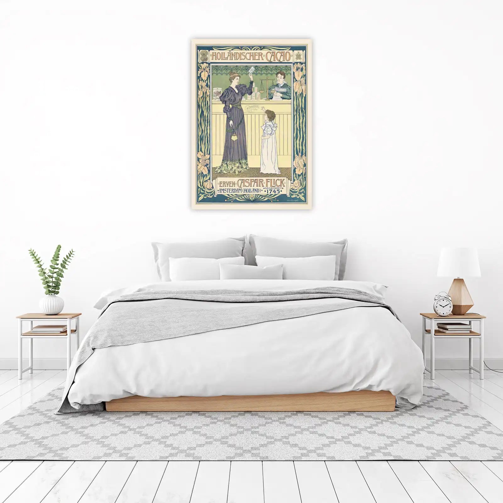 Vintage Dutch Cocoa Art Nouveau Wall Art