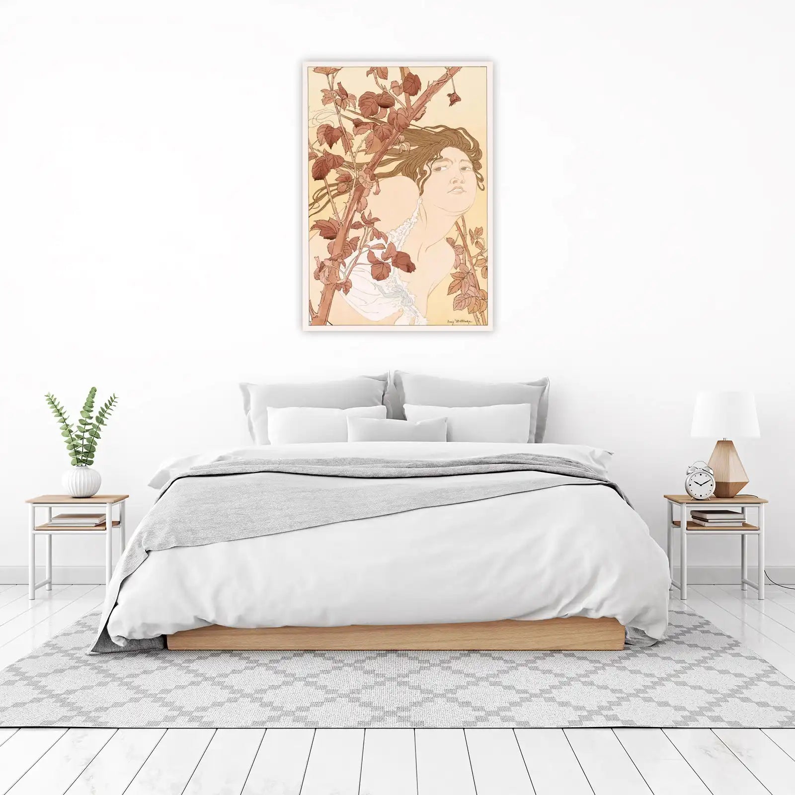 Art Nouveau Rose Woman Wall Art
