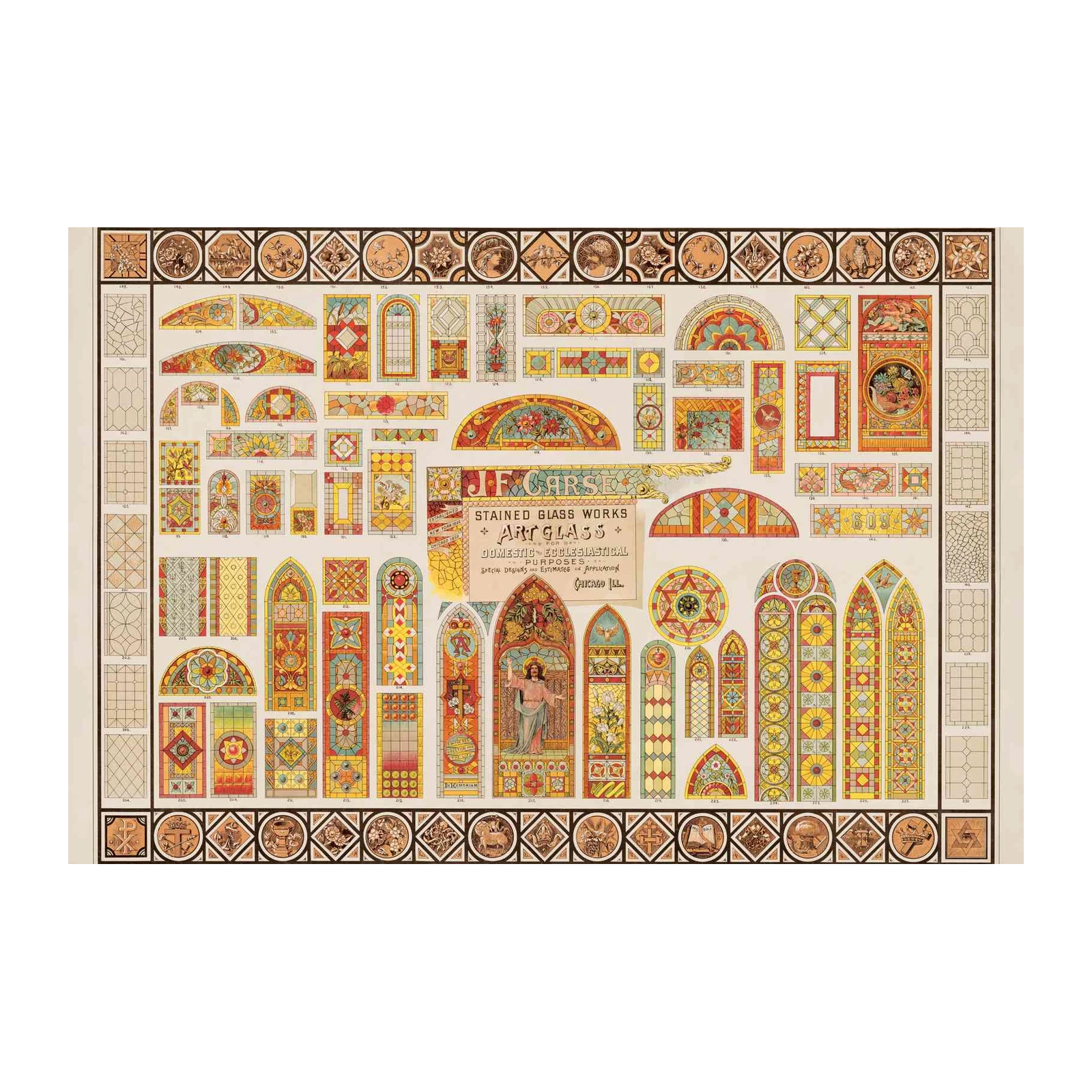 Vintage Stained Glass Art Wall Art