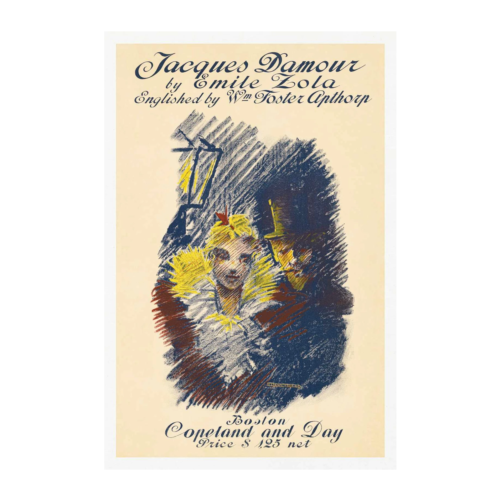 Vintage Zola "Jacques Damour" Literary Wall Art