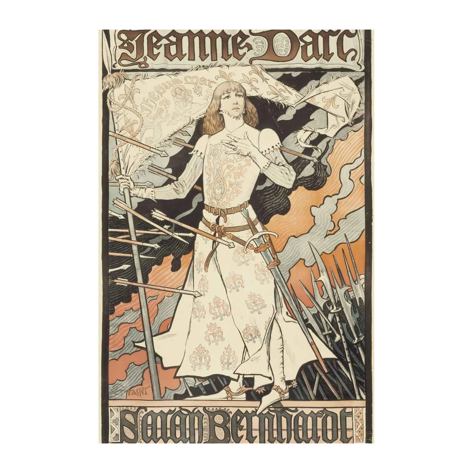 Joan of Arc Art Nouveau Wall Art
