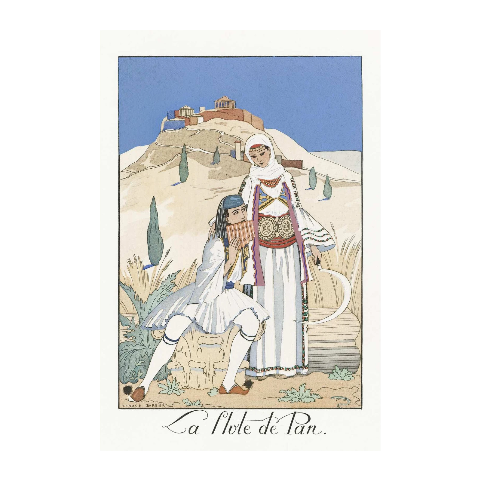 George Barbier "La Flute de Pan" Art Nouveau Wall Art