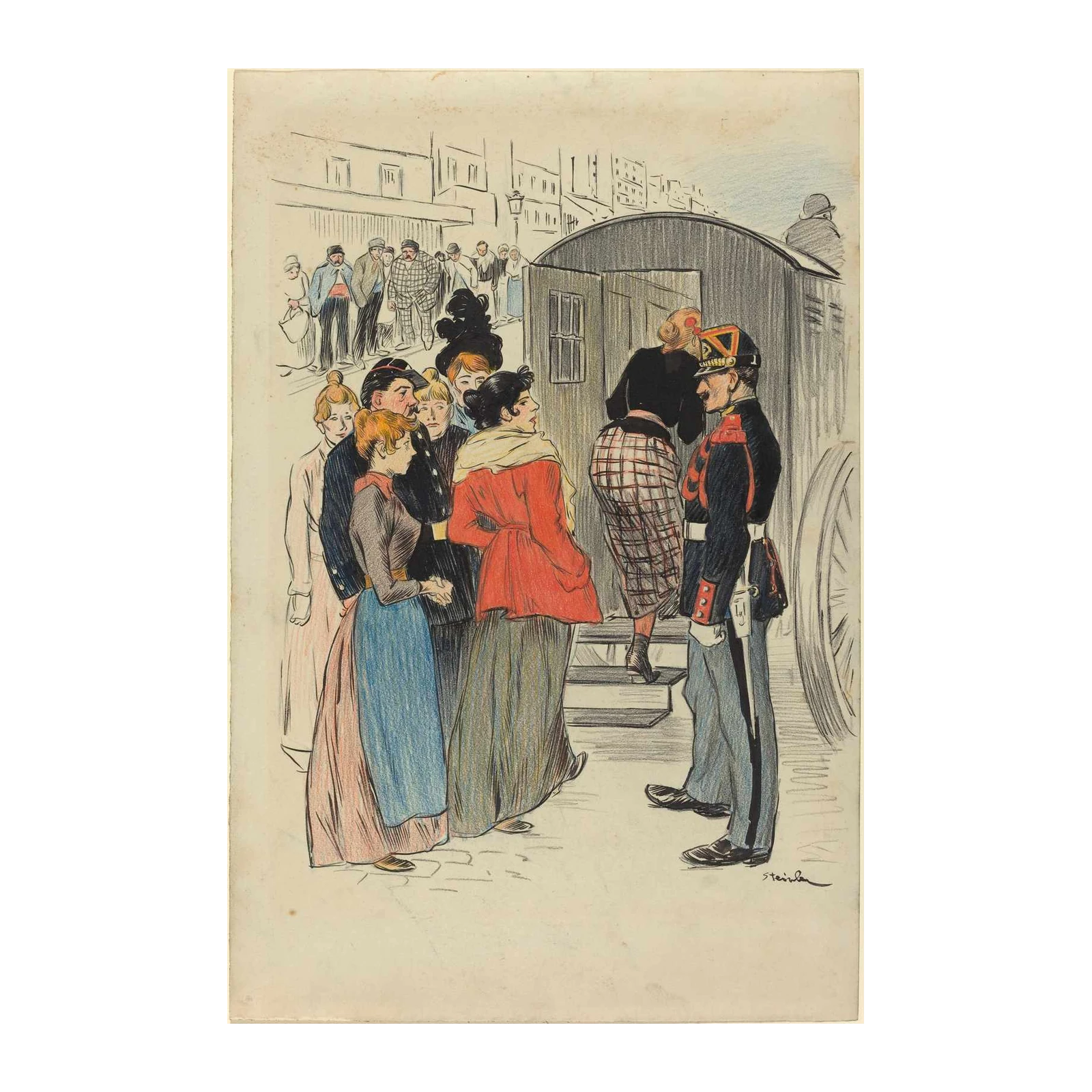Vintage Parisian Scene Wall Art