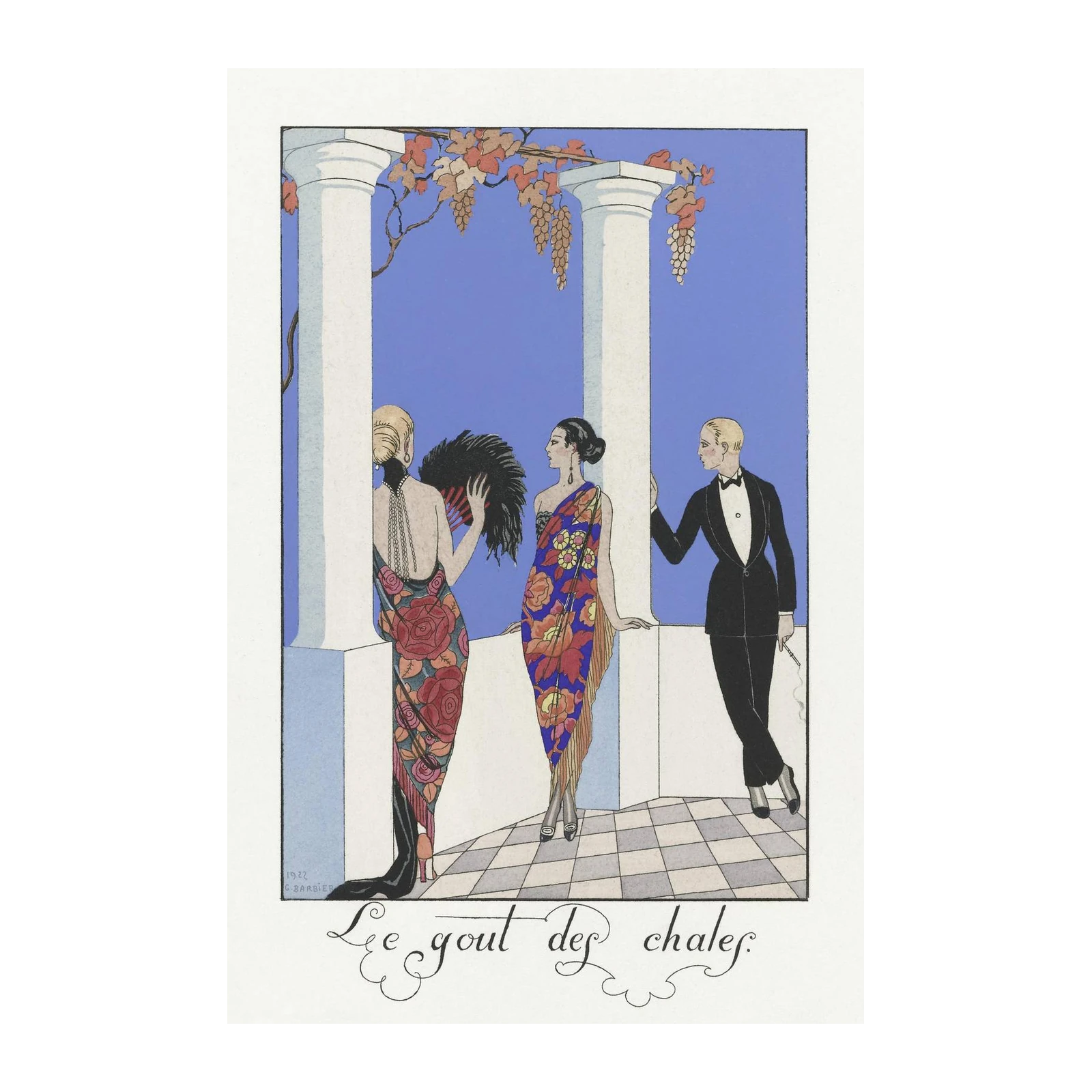 Art Deco Elegance Flower Dresses Wall Art