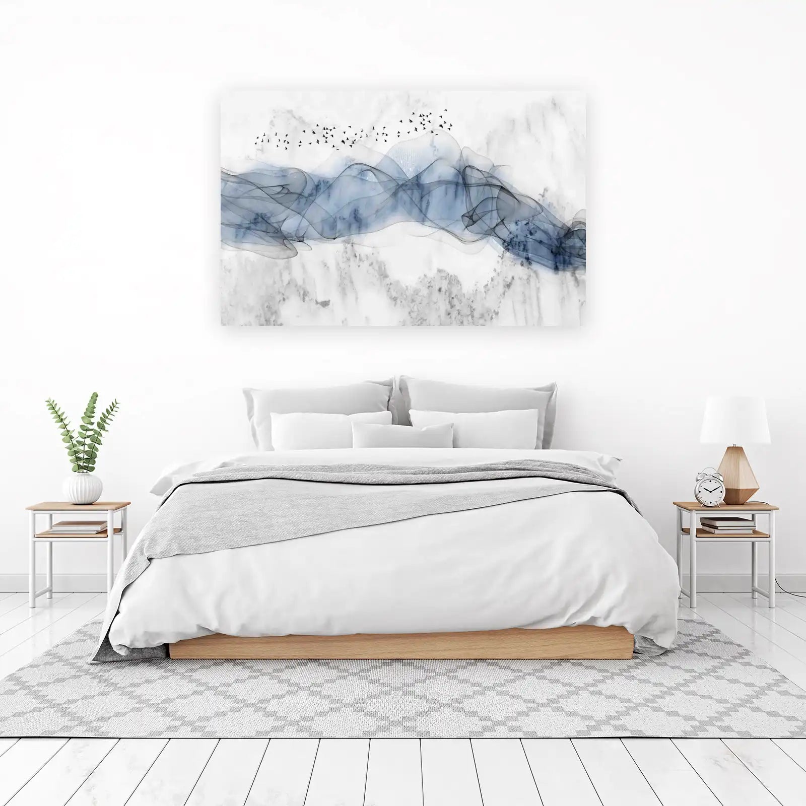 Serene Sky Flock Mountain Mist Wall Art