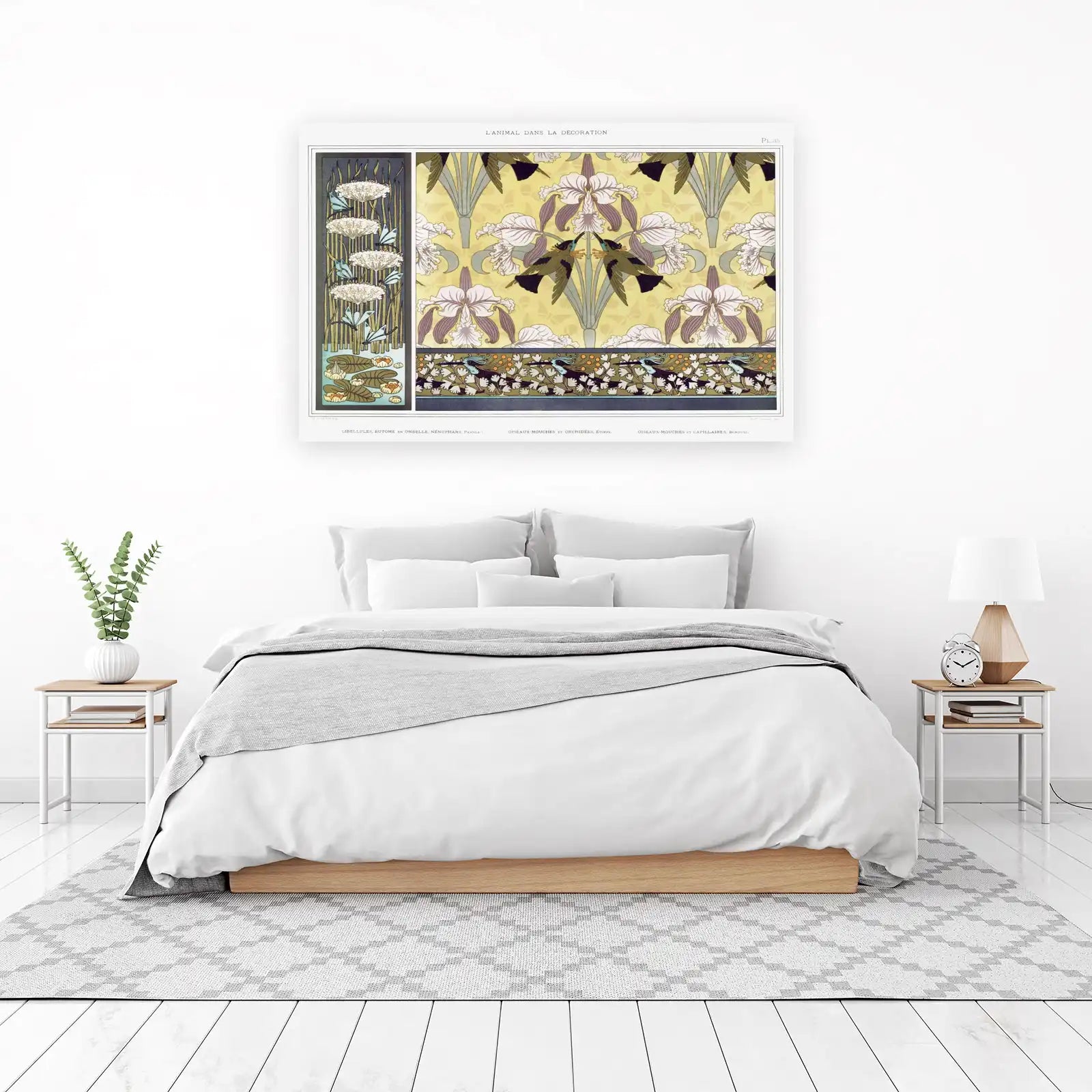 Art Nouveau Floral Bird Wall Art