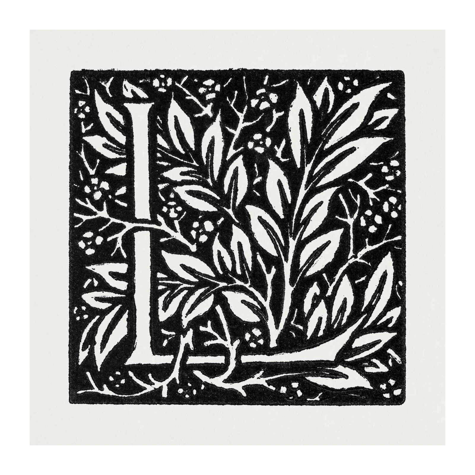 Elegant 'L' Floral Monogram Wall Art