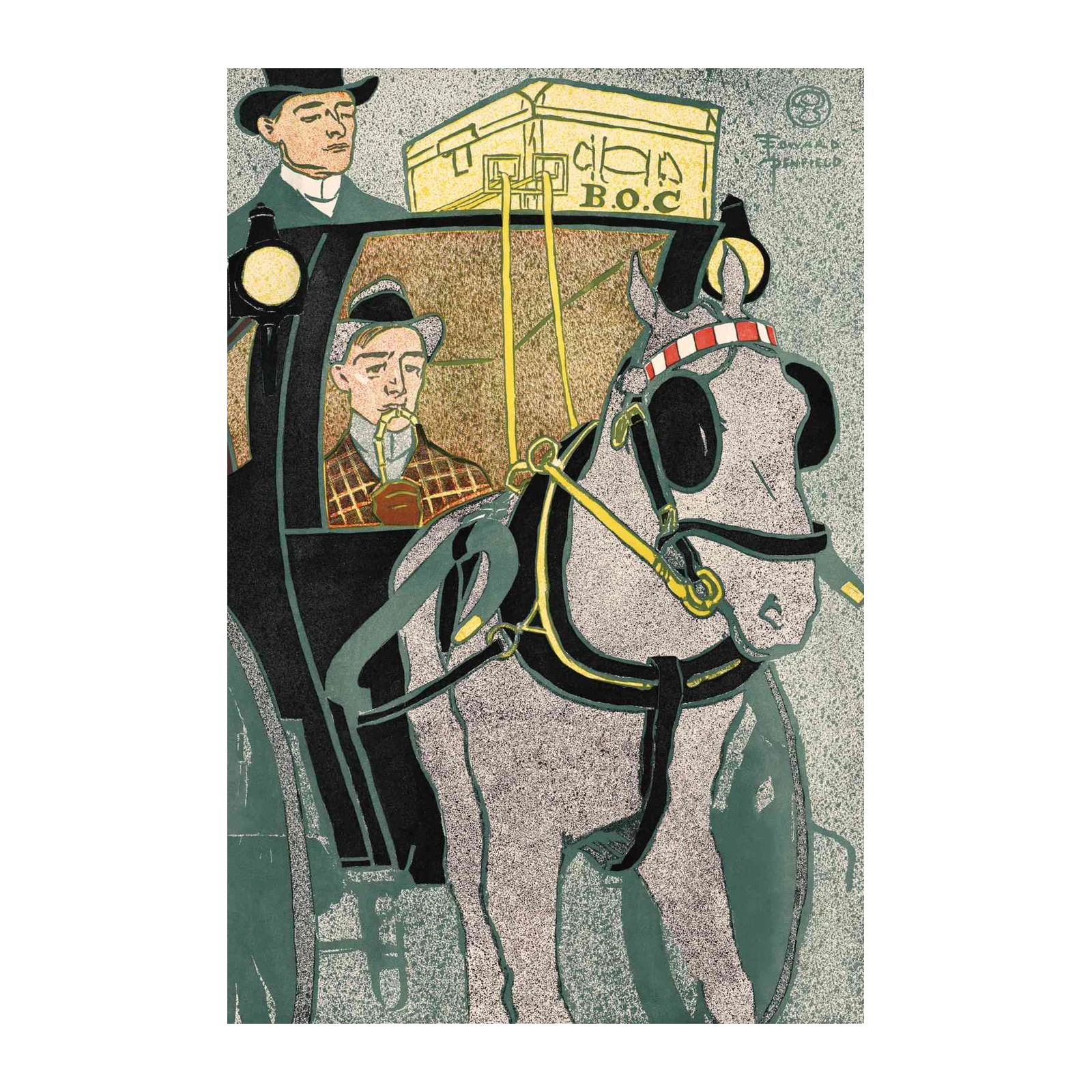 Vintage Horse Drawn Carriage Wall Art - Edward Penfield